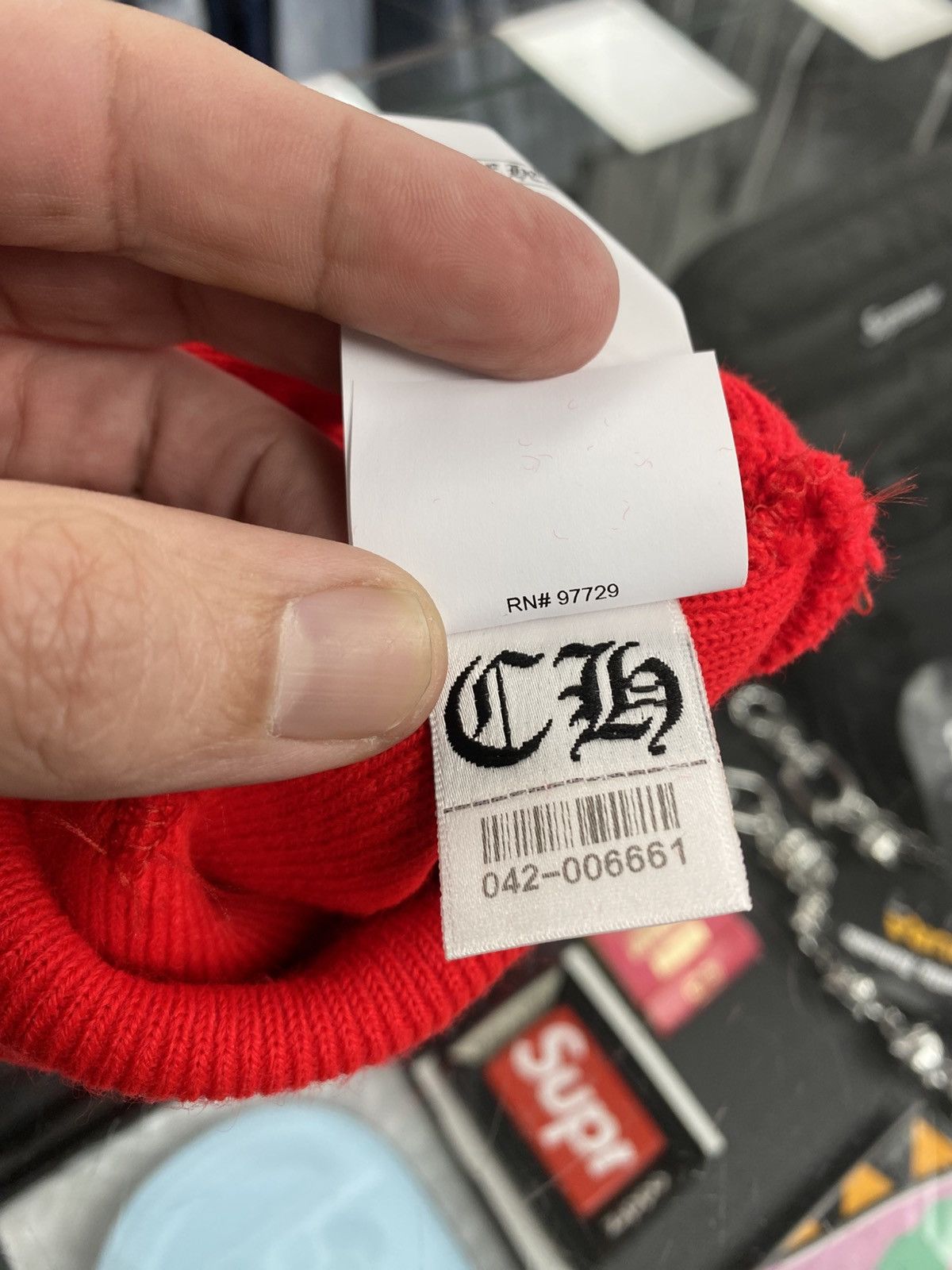 Chrome Hearts Chrome hearts ch beanie scroll red online exclusive Size ONE SIZE - 7 Thumbnail