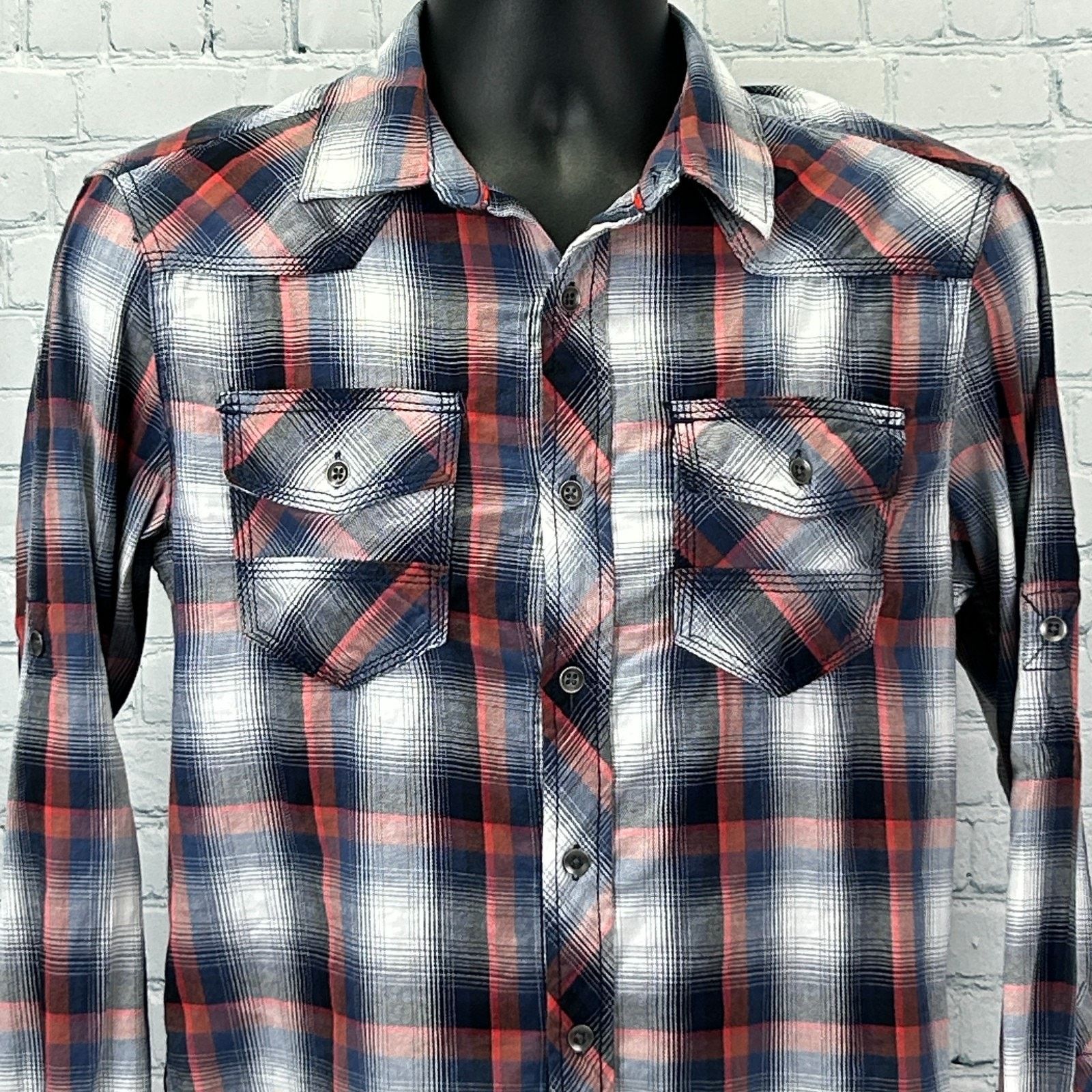 Rock & Republic Rock & Republic Button Front Shirt Roll Tab S Small Size US S / EU 44-46 / 1 - 1 Thumbnail