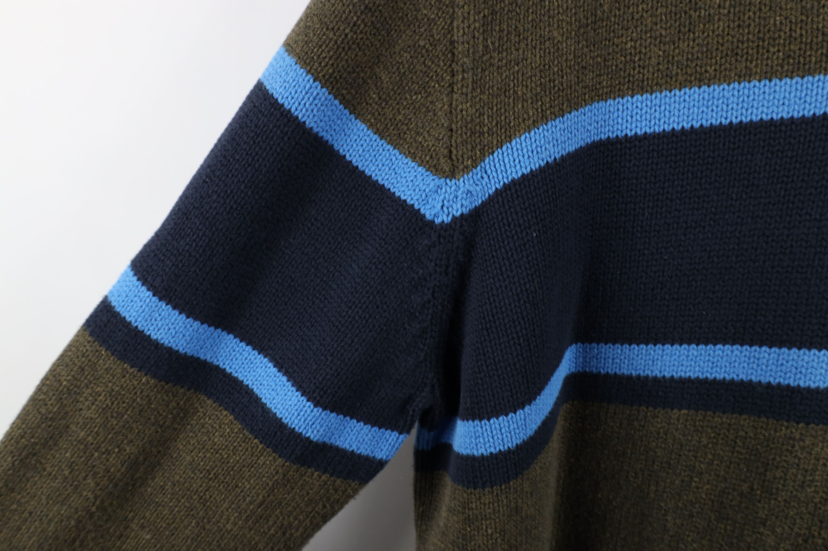J.Crew × Vintage Vintage 90s J Crew Block Knit Half Zip Pullover Sweater Size US L / EU 52-54 / 3 - 6 Thumbnail