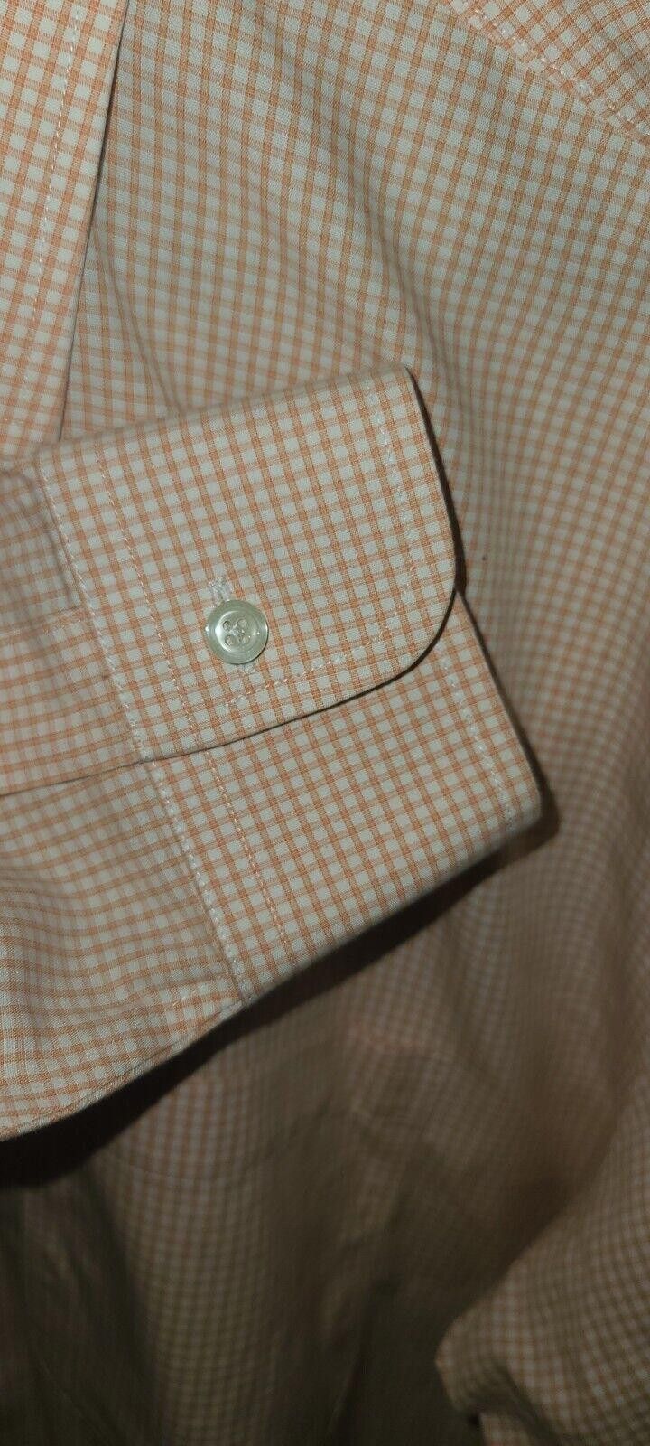 Brooks Brothers Brooks Brothers Dress Shirt Men's 16 1/2-34 Orange Gingham Size 38R - 5 Thumbnail