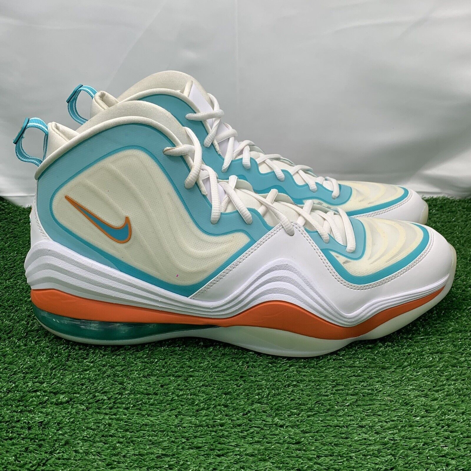 Size 10 - Nike Air Penny V White Oracle Aqua Miami Dolphins Shoes CJ5396-100