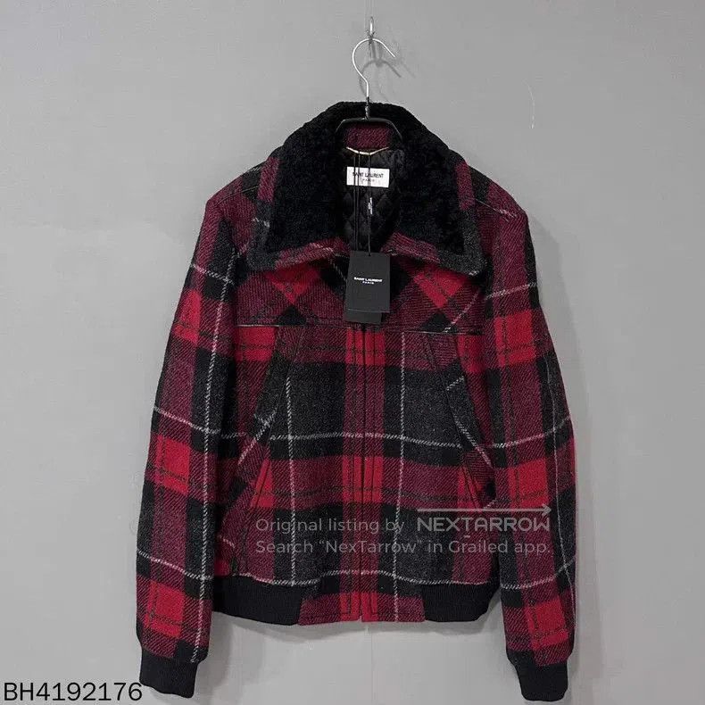 Saint Laurent Paris Check Zip Jacket.