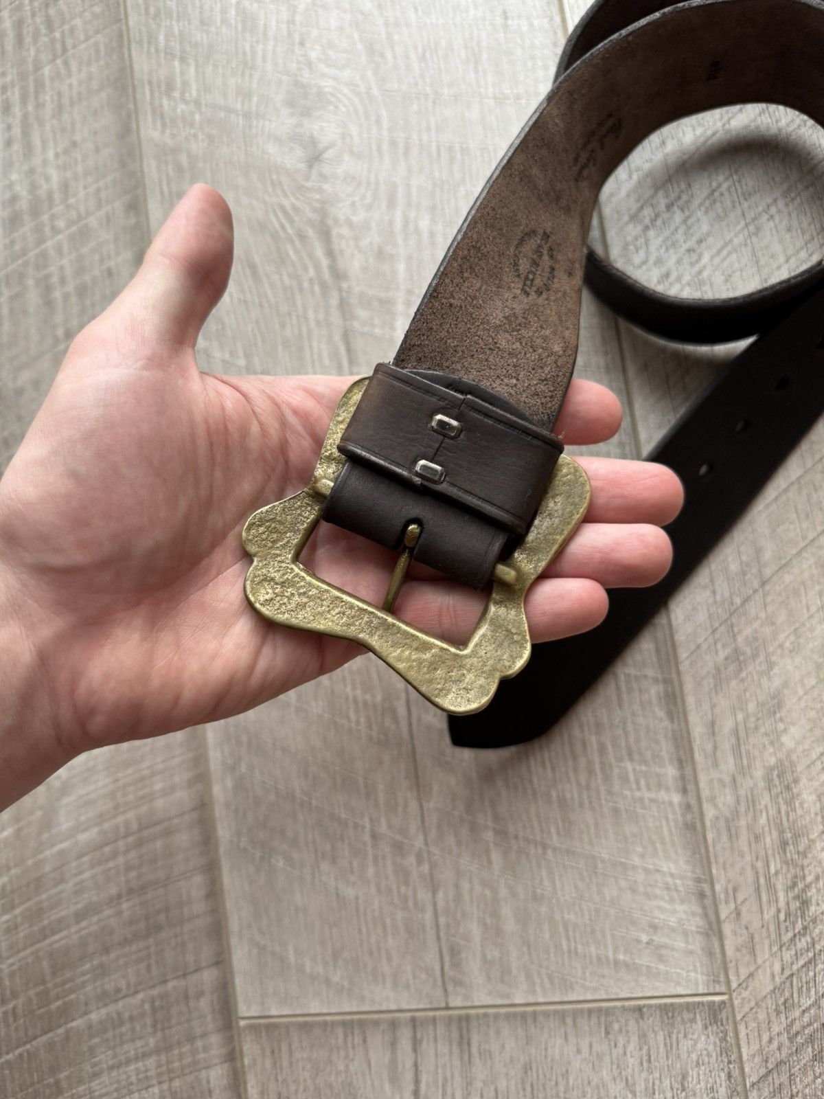 Paul Smith Paul Smith England Leather Belt Designer Buckle Burnt Effect Size ONE SIZE - 4 Thumbnail