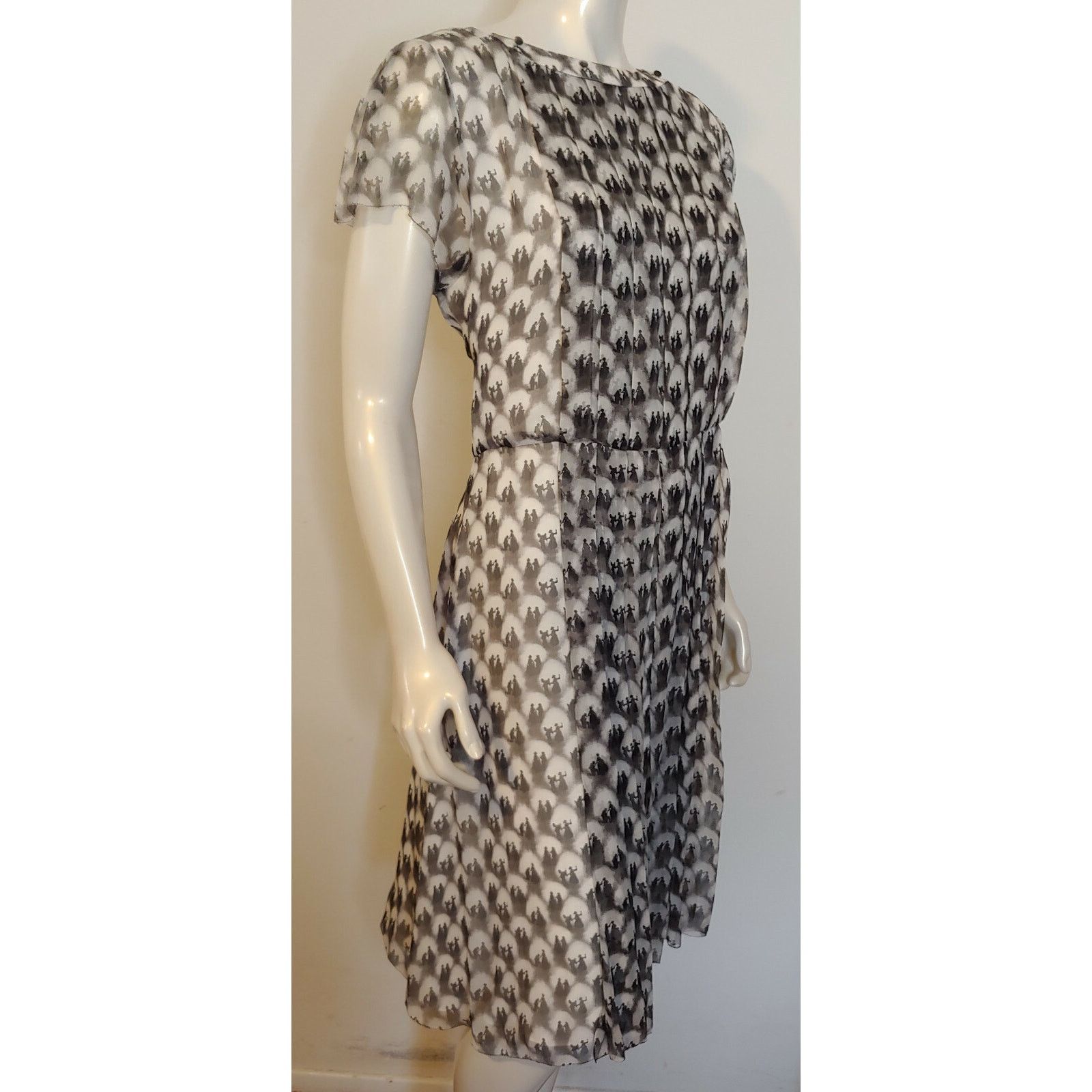 Jason Wu Jason Wu Silk Dress 12 NWT Cream Black Victorian Couple Size XL / US 12-14 / IT 48-50 - 5 Thumbnail