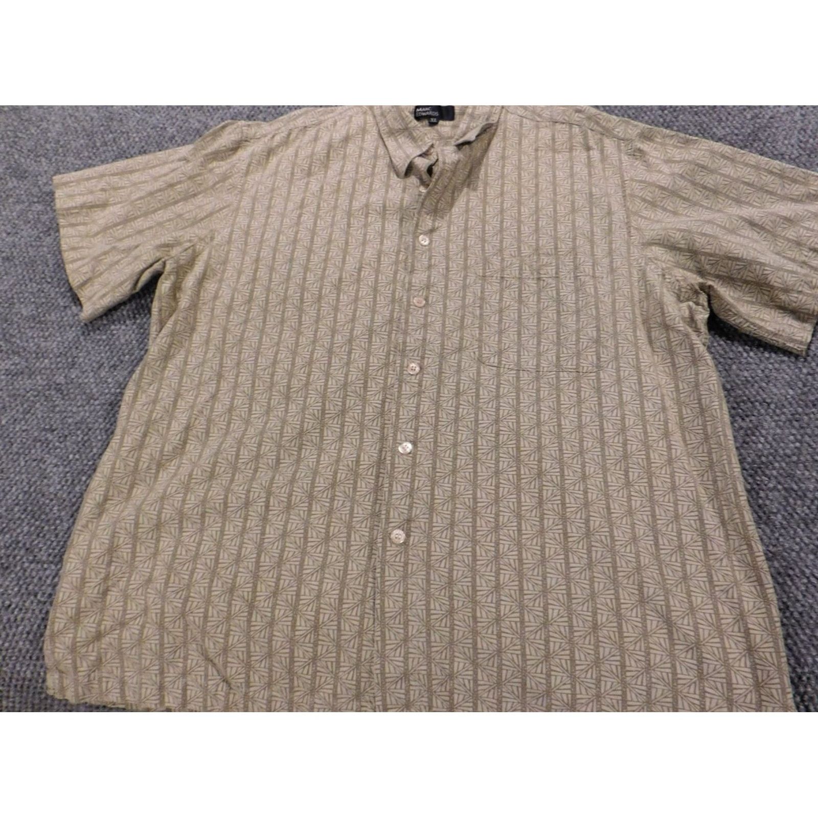 Marcs Marc Edwards Shirt Mens XL beige plaid Button-Down Short Sleeve Collar Size US XL / EU 56 / 4 - 3 Thumbnail