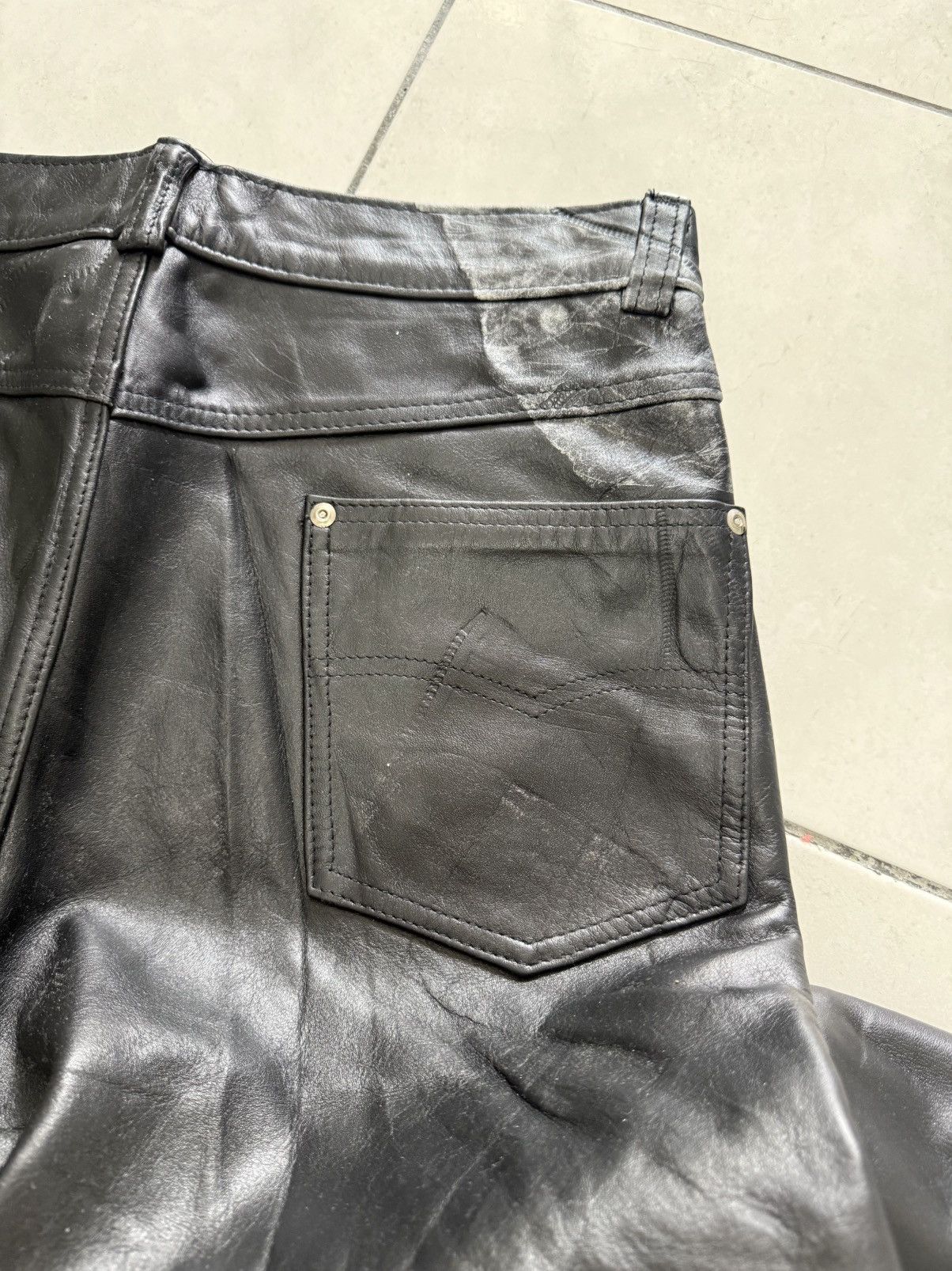 Schott Schott NYC Cowhide Black Leather Pants 34 Size US 34 / EU 50 - 15 Thumbnail