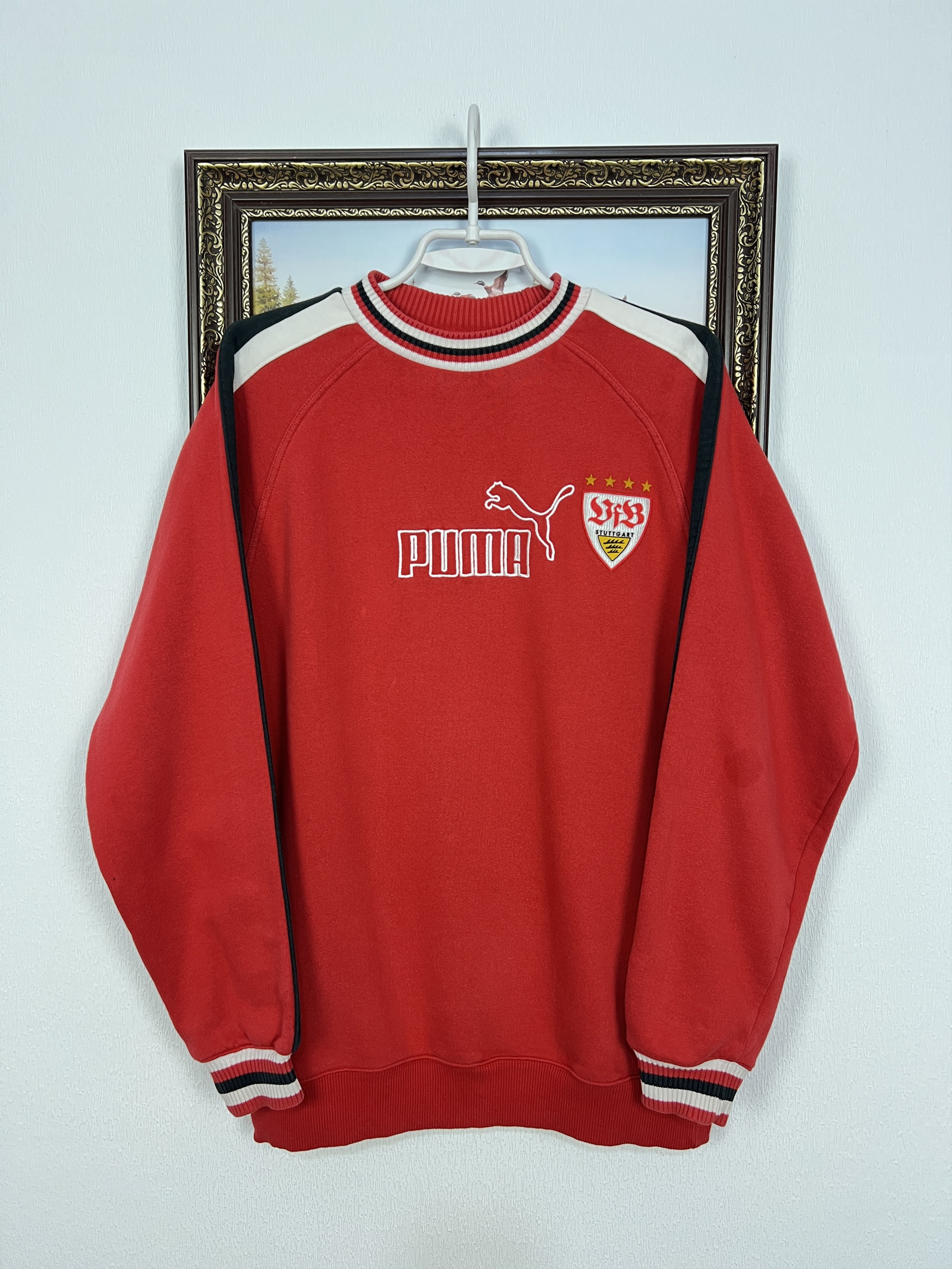 Puma Vintage 90's Puma VfB Stuttgart Football Sweatshirt Soccer Size US S / EU 44-46 / 1 - 1 Thumbnail