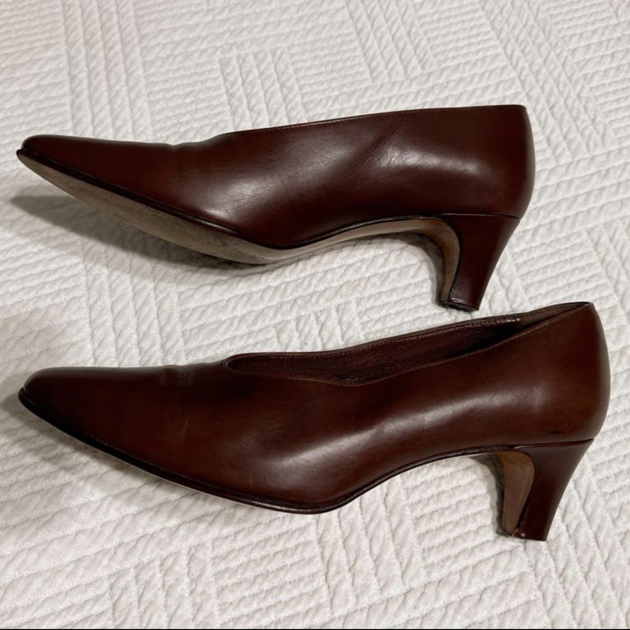 Stepane Kelian heels shoes size 4 france leather brown