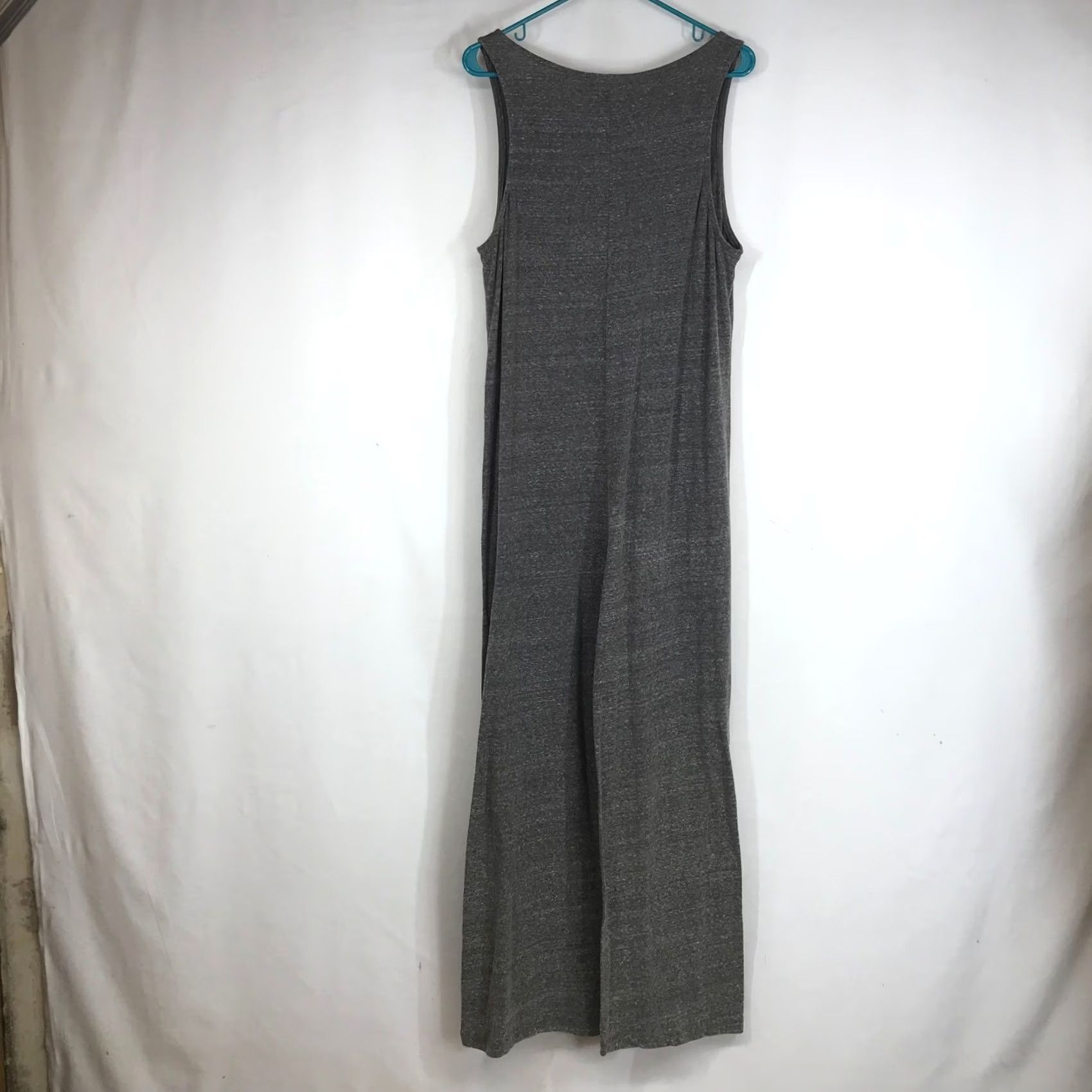 CLOT Cloth & Stone Womens Charcoal Grey Heathered V-Neck Wide Leg Jumpsuit L Size 36" / US 14 / IT 50 - 5 Thumbnail