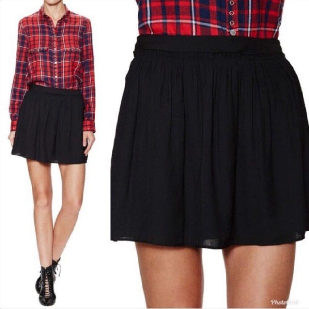 Zadig & Voltaire Zadig & Voltaire Black Cotton Crepe Raw Edges Mini Skirt 38 Size 26" / US 2 / IT 38 - 1 Thumbnail