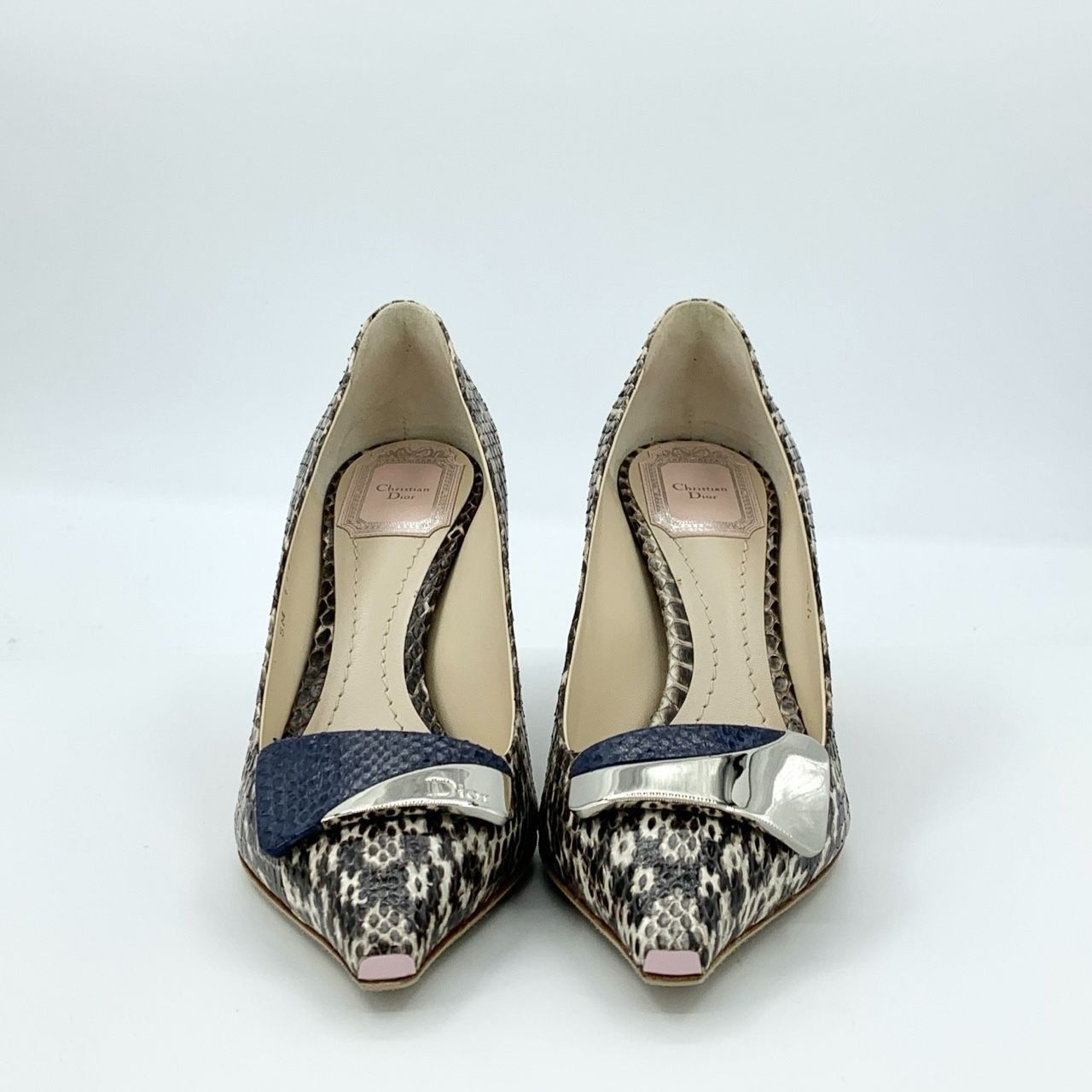Dior Christian Dior Snake Print Pointed Toe Pumps With Silver & N Size US 6 / IT 36 - 1 Thumbnail