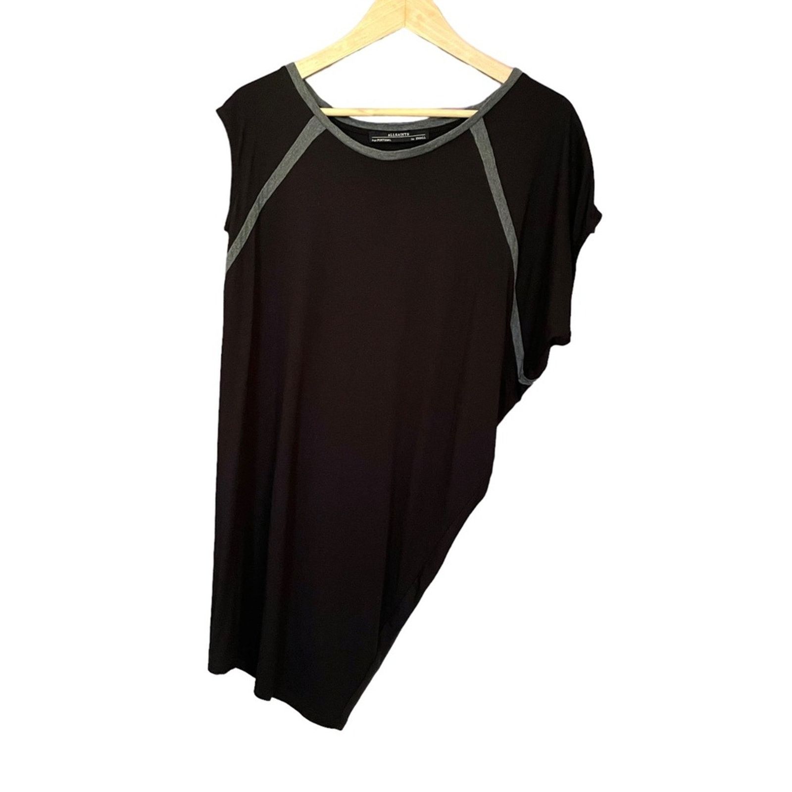 Allsaints Allsaints Tessi Black Asymmetrical Mini Dress Size S / US 4 / IT 40 - 7 Thumbnail