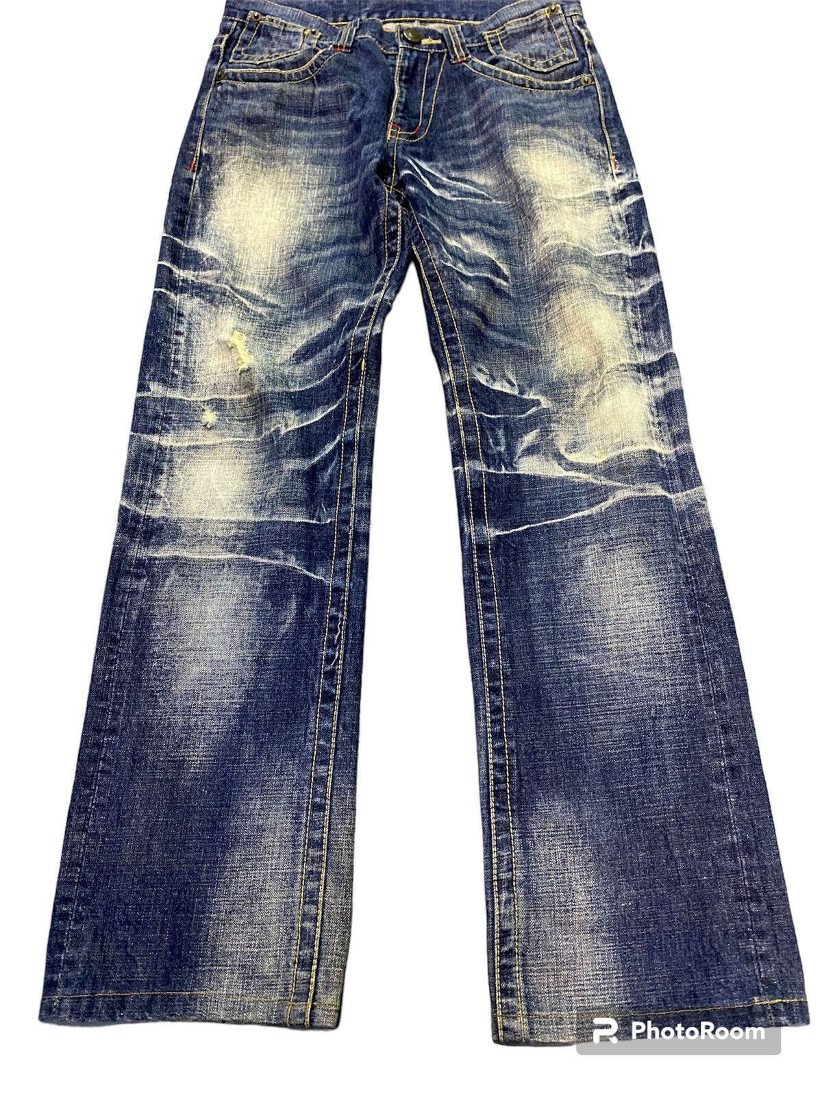 image of Hysteric Glamour x Tornado Mart Japan Japan Brand R Seluage Mud Wash Distressed in Blue (Size 32)