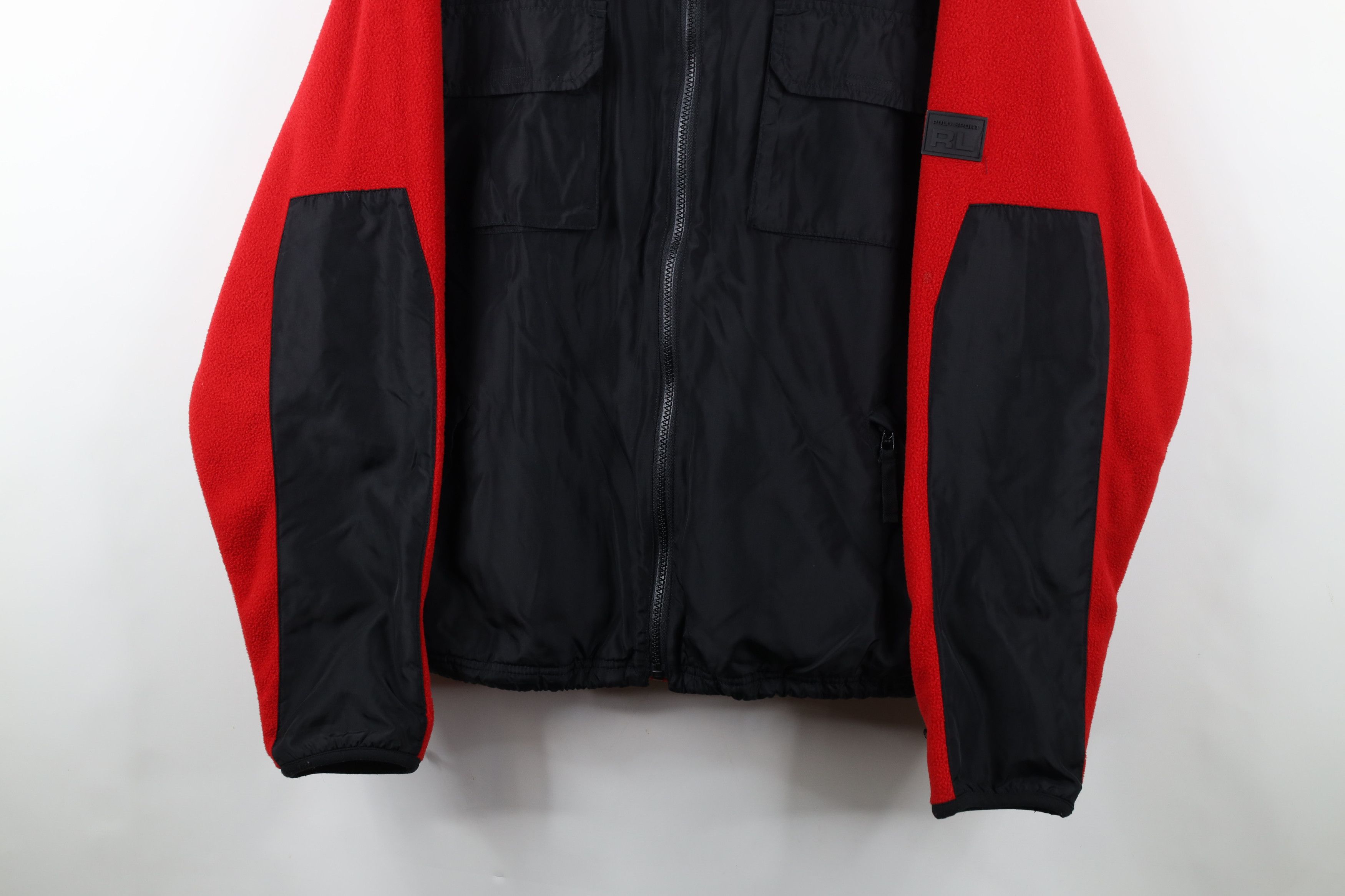 Ralph Lauren × Vintage Vintage 90s Polo Sport Ralph Lauren Logo Fleece Jacket Red Size US XL / EU 56 / 4 - 3 Thumbnail
