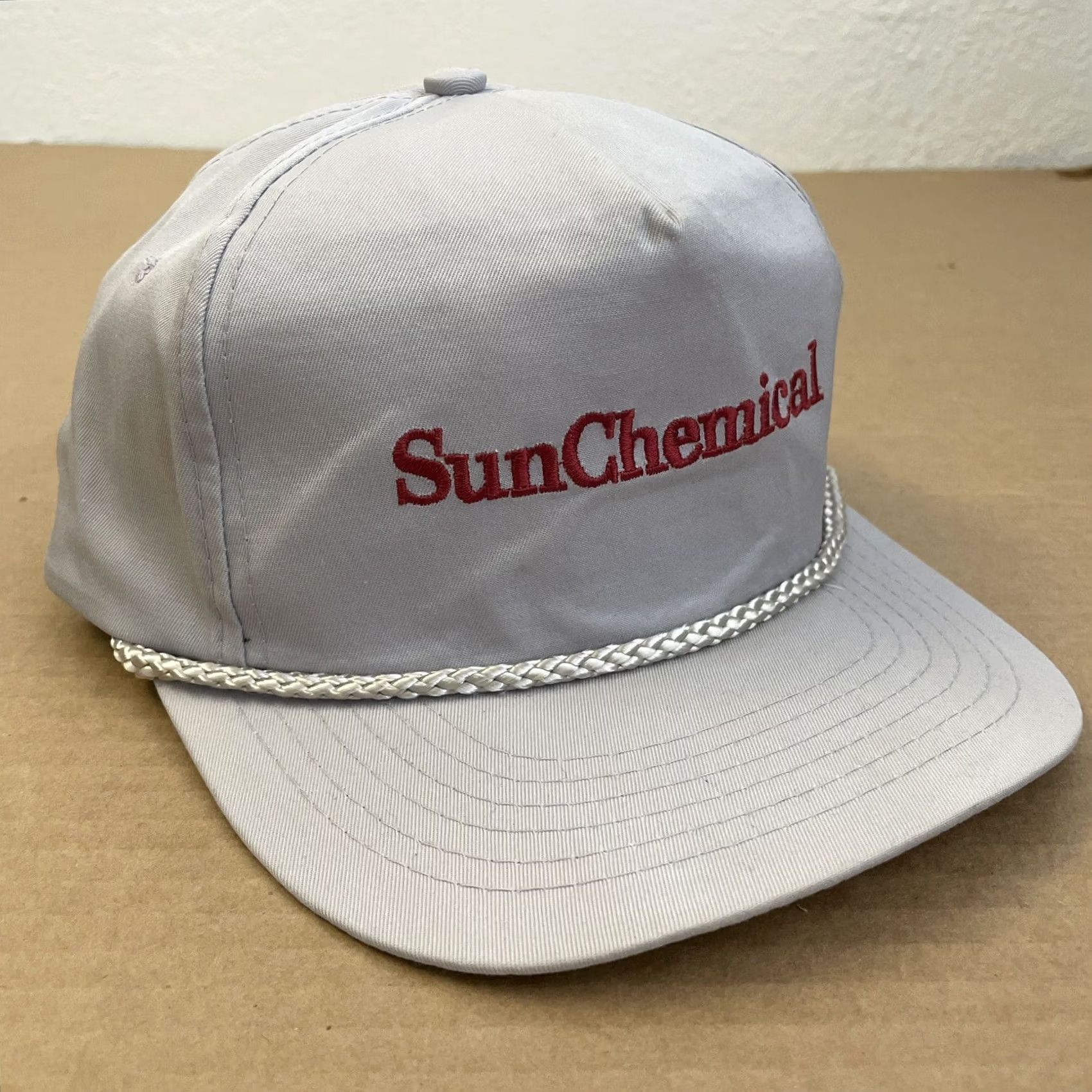 Spell Nike Sun Chemical Hat Cap Snapback Gray Corded Adjustable Logo Spell Out Rope Mens Size ONE SIZE - 7 Thumbnail
