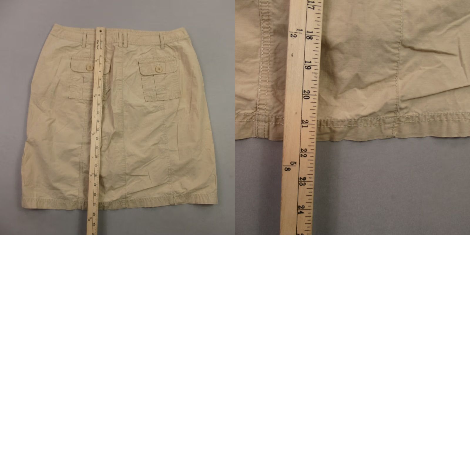 J. Jill J. Jill Skirt Womens 14 Midi Beige Casual Lightweight Outdoors Knit Cotton Blend Pockets Flare Button Rise Mid Size 36" / US 14 / IT 50 - 8 Thumbnail