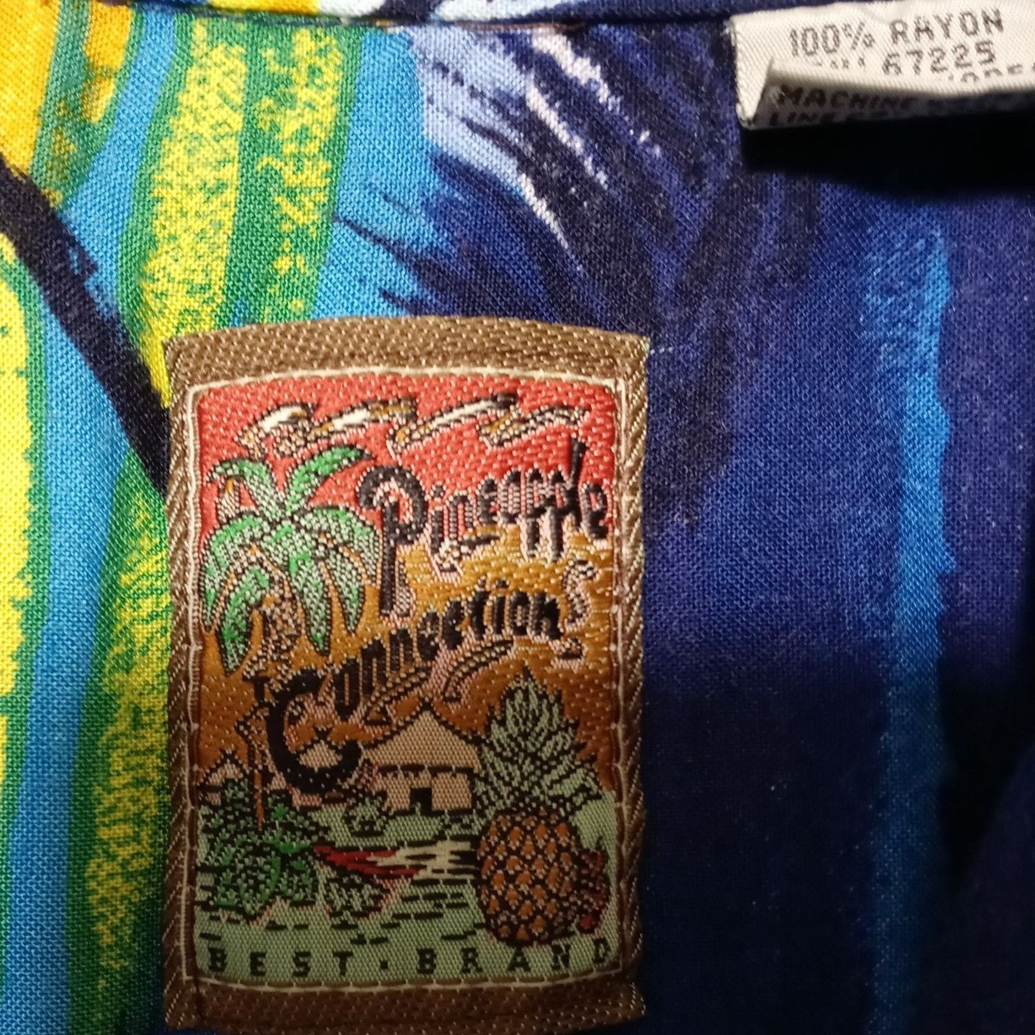 Pineapple Connection Pineapple Connection Large Hawaiian Shirt Blue Palm Tree Isl Size US L / EU 52-54 / 3 - 5 Thumbnail