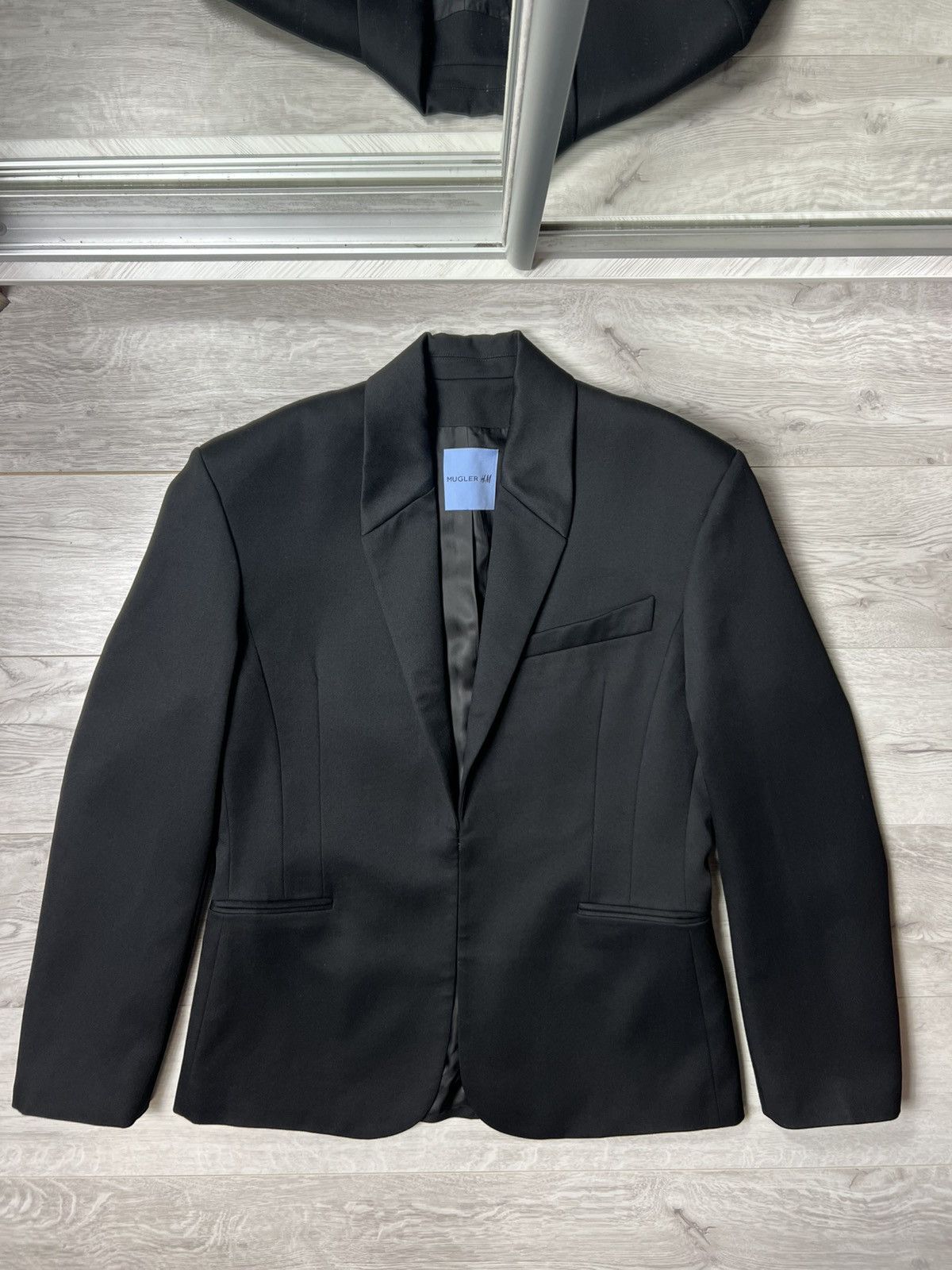 H&M × Mugler THIERRY MUGLER x H&M DEFINED WAIST WOOL BLAZER JACKET MEN’S Size 48R - 3 Thumbnail