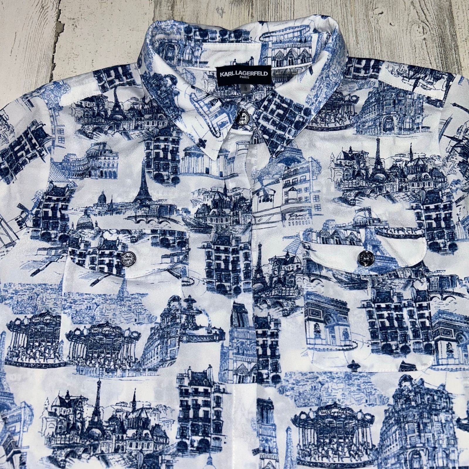 Karl Lagerfeld Karl Lagerfeld Paris Scenes Button Up Shirt Women's Large Size L / US 10 / IT 46 - 2 Thumbnail