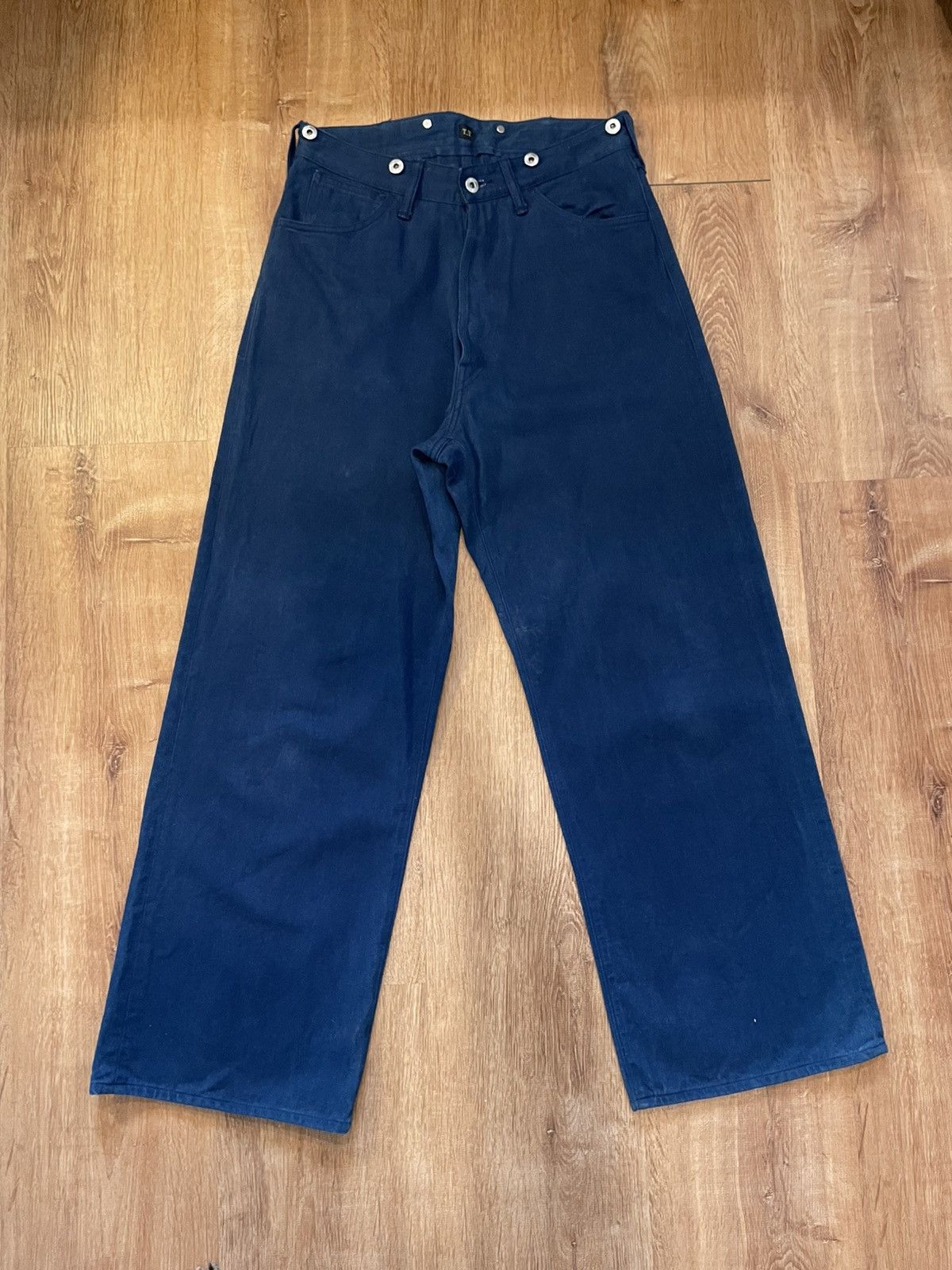Taiga Takahashi Lot 209 Buckle-Backed Trousers in Indigo Size US 32 / EU 48 - 1 Thumbnail