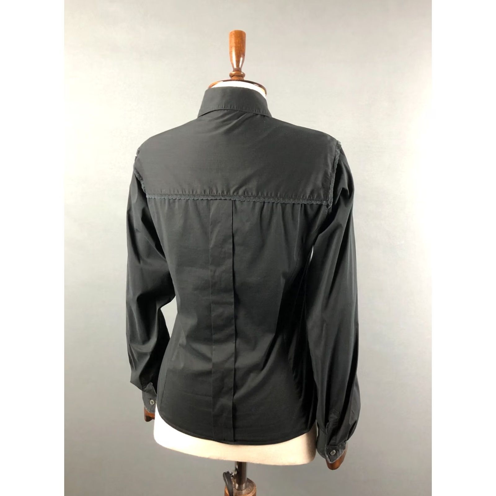 Dolce & Gabbana Dolce&Gabbana Women's Blouse Shirt Black Cotton Blend Size 30 Size 4XL / US 24-26 - 3 Thumbnail