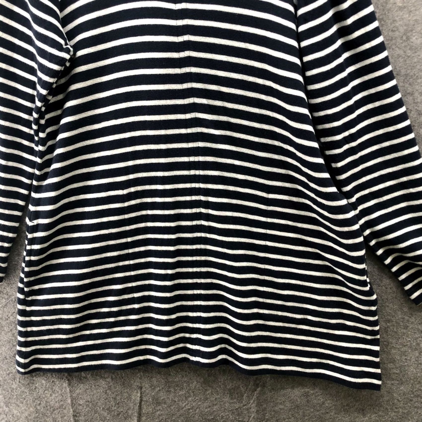 J. Jill J. Jill Hoodie Womens S Navy Blue White Striped Tunic Lounge Cotton S Pullover Crew Neck Casual Size S / US 4 / IT 40 - 4 Thumbnail