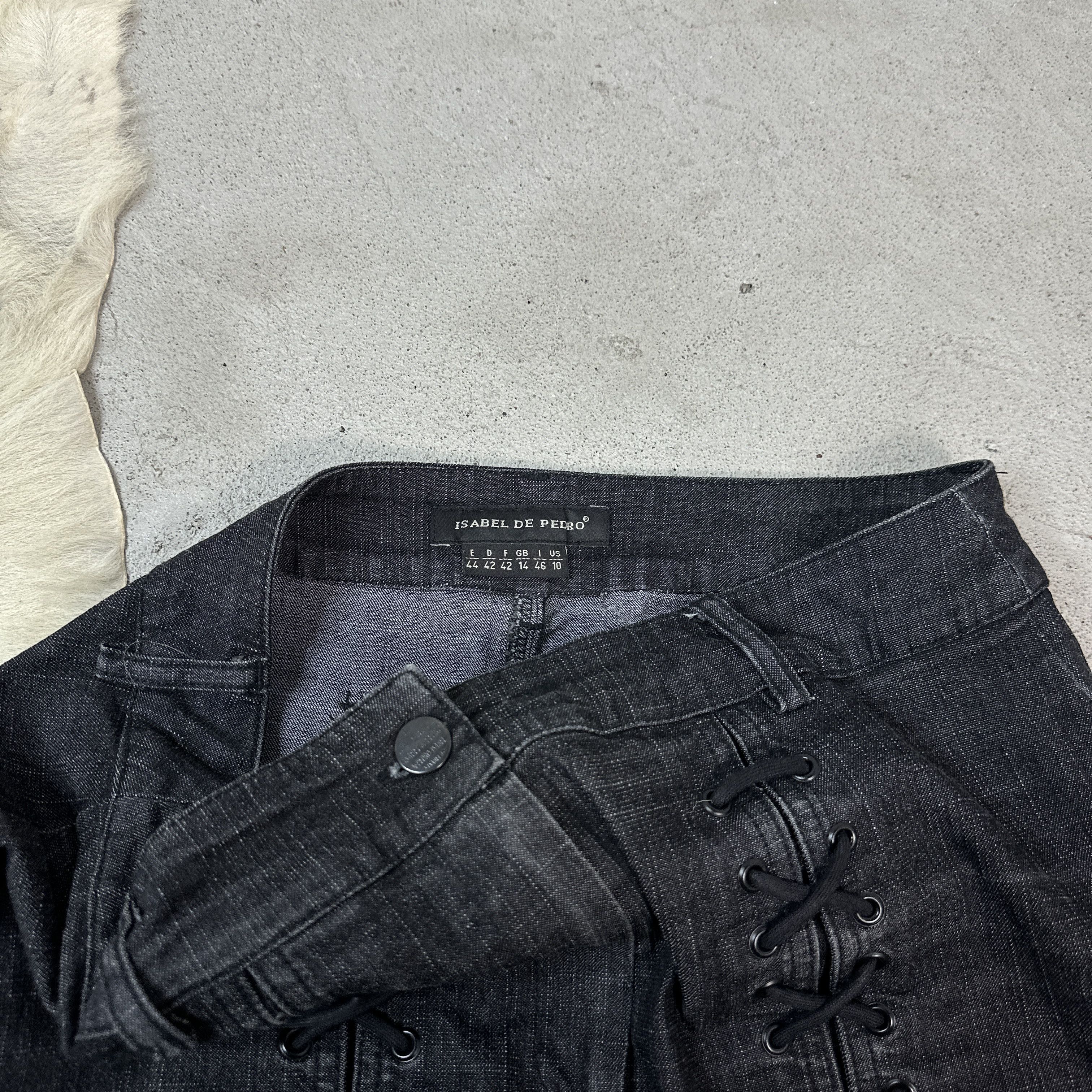 Vintage Isabel de Pedro Corset Lacing Denim Skirt Size 28" / US 6 / IT 42 - 3 Thumbnail