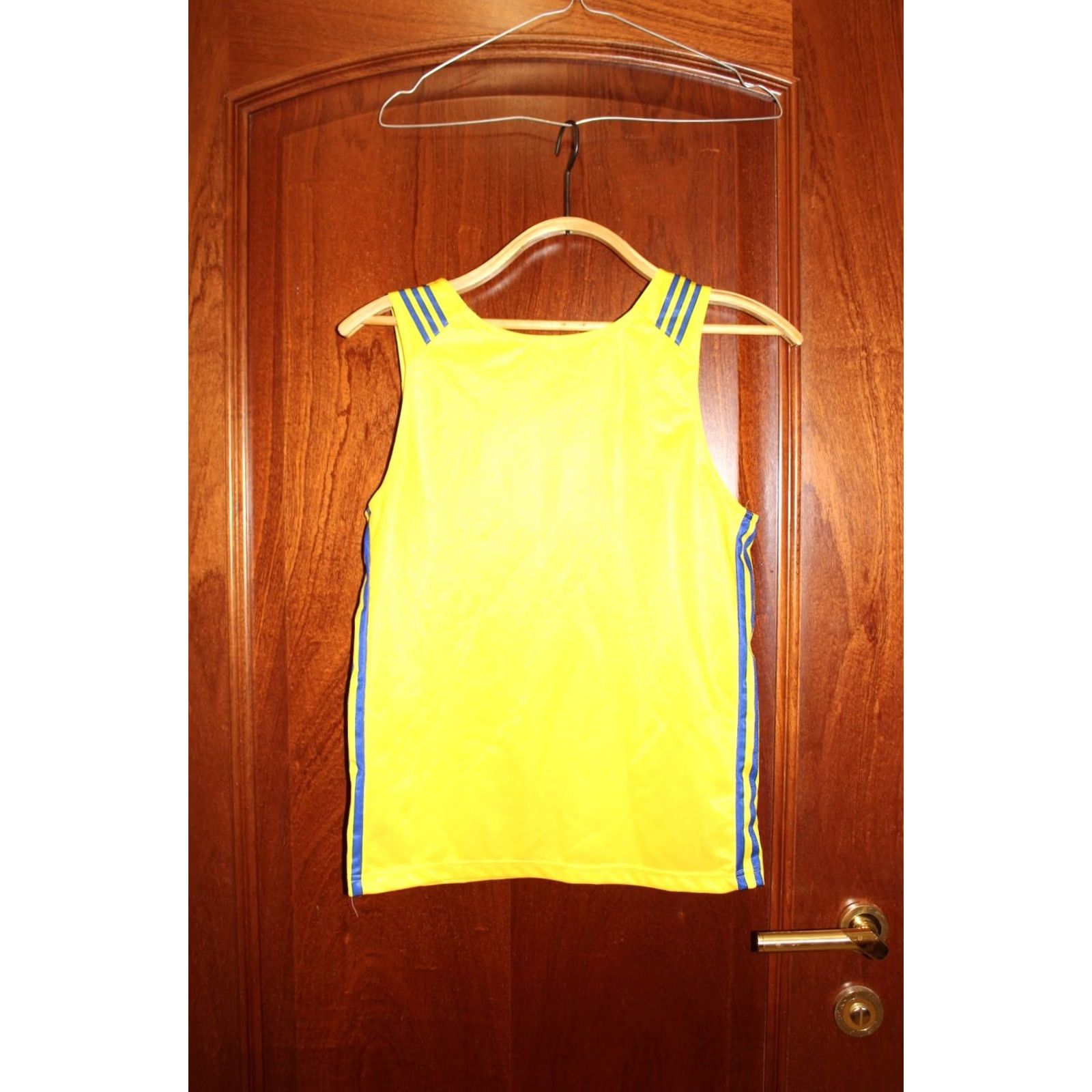 Adidas VINTAGE adidas Olympic vest Shirt Unisex Adults 34 Yellow with blue stripes Mens Womens Girls Boys Size US S / EU 44-46 / 1 - 4 Thumbnail