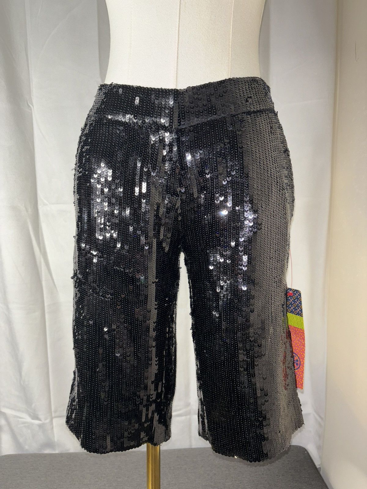 Tory Burch New Tory Burch Sequin Bermuda Shorts Black Size 0 Size 25" / US 0 / IT 36 - 2 Thumbnail