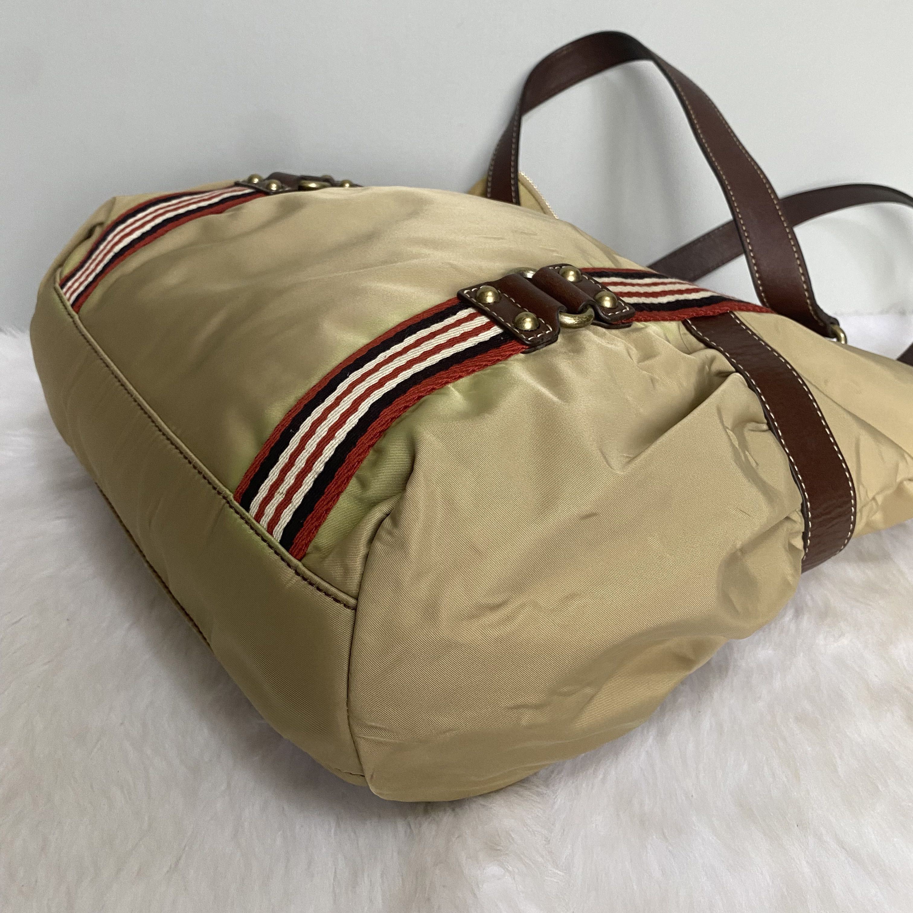 Burberry Blue Label Vintage Brown Nylon Leather Tote Bag Size ONE SIZE - 6 Thumbnail