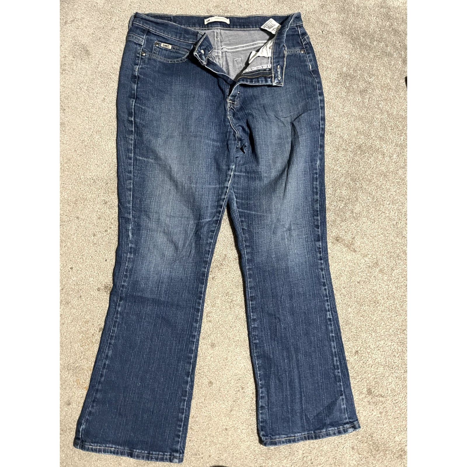 Lee Lee Jeans Womens 10 Short Blue Denim Relaxed Bootcut Waist High Rise Size 32" / US 10 / IT 46 - 3 Thumbnail