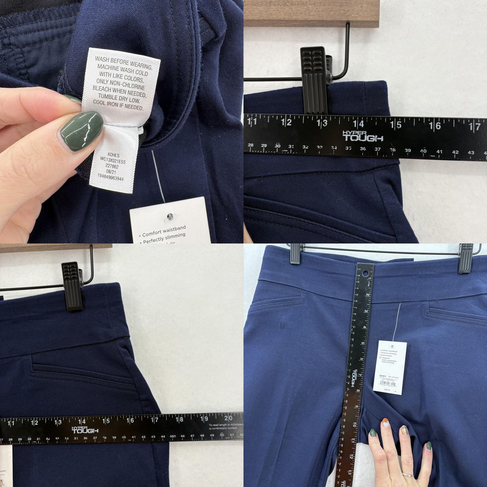 Croft & Barrow Croft & Barrow Pants Womens 4P Short Navy Effortless Stretch Bootcut Comfort NWT Size 27" / US 4 / IT 40 - 8 Thumbnail