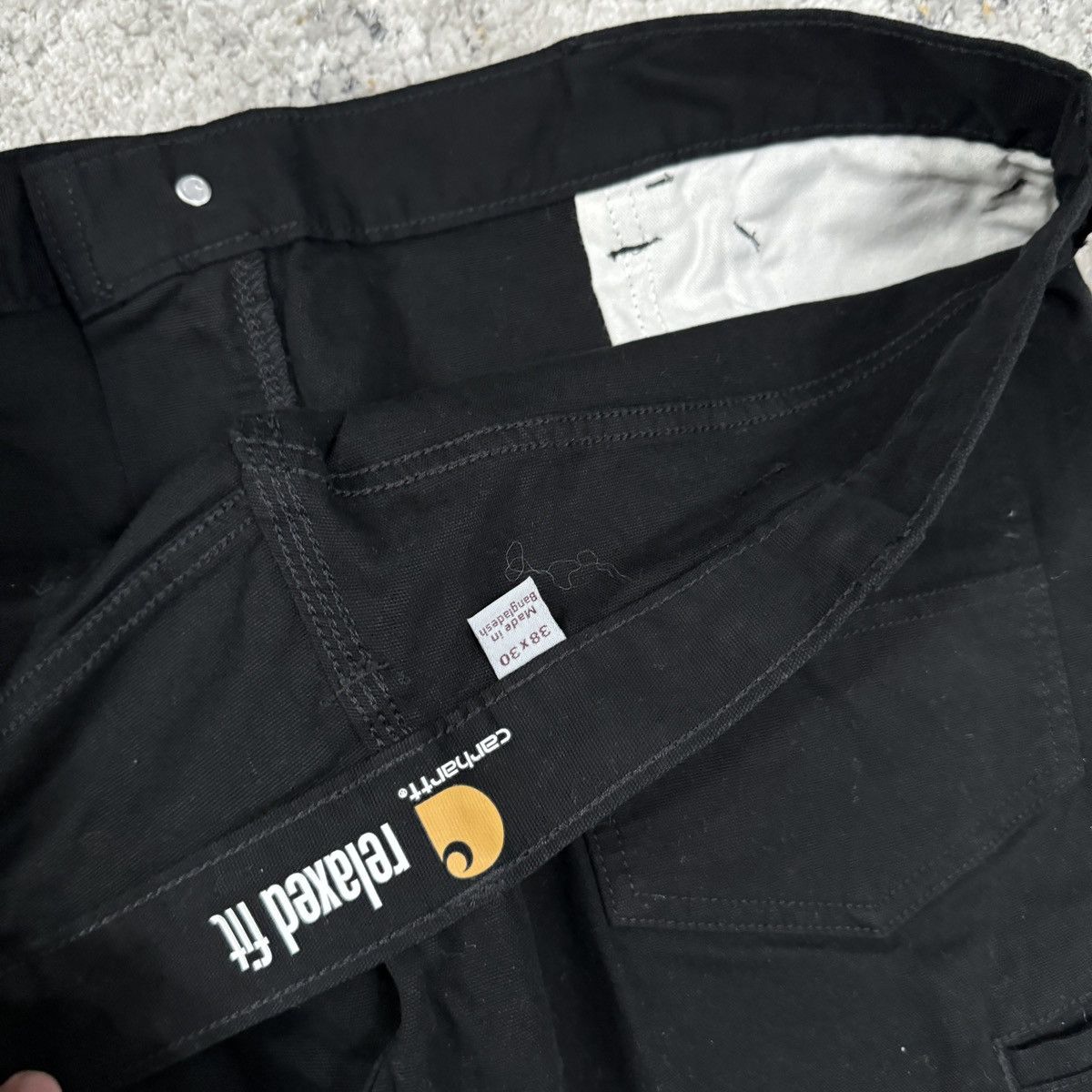 Carhartt × Vintage Essential Vintage y2k Carhartt black carpenter wide leg pan Size US 38 / EU 54 - 4 Thumbnail