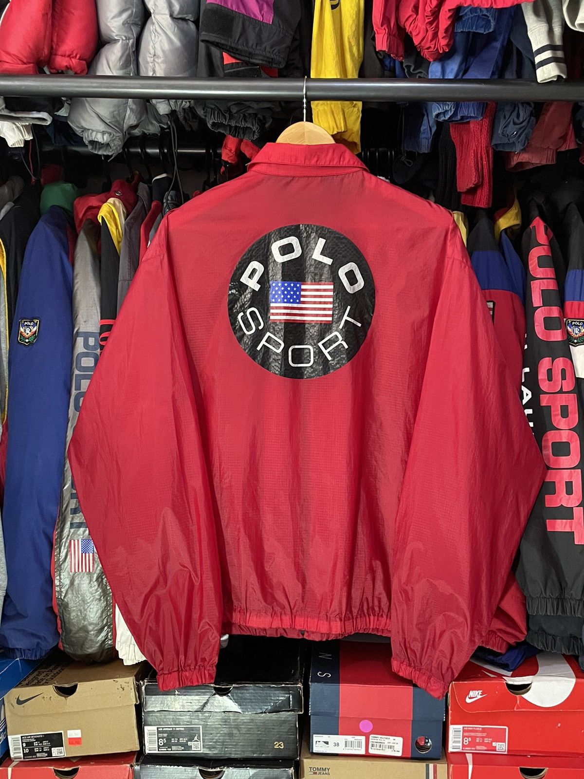 Polo Ralph Lauren × Vintage Light Windbreaker Red Polo Sport 90’s Vintage SoccerBall Size US L / EU 52-54 / 3 - 1 Thumbnail
