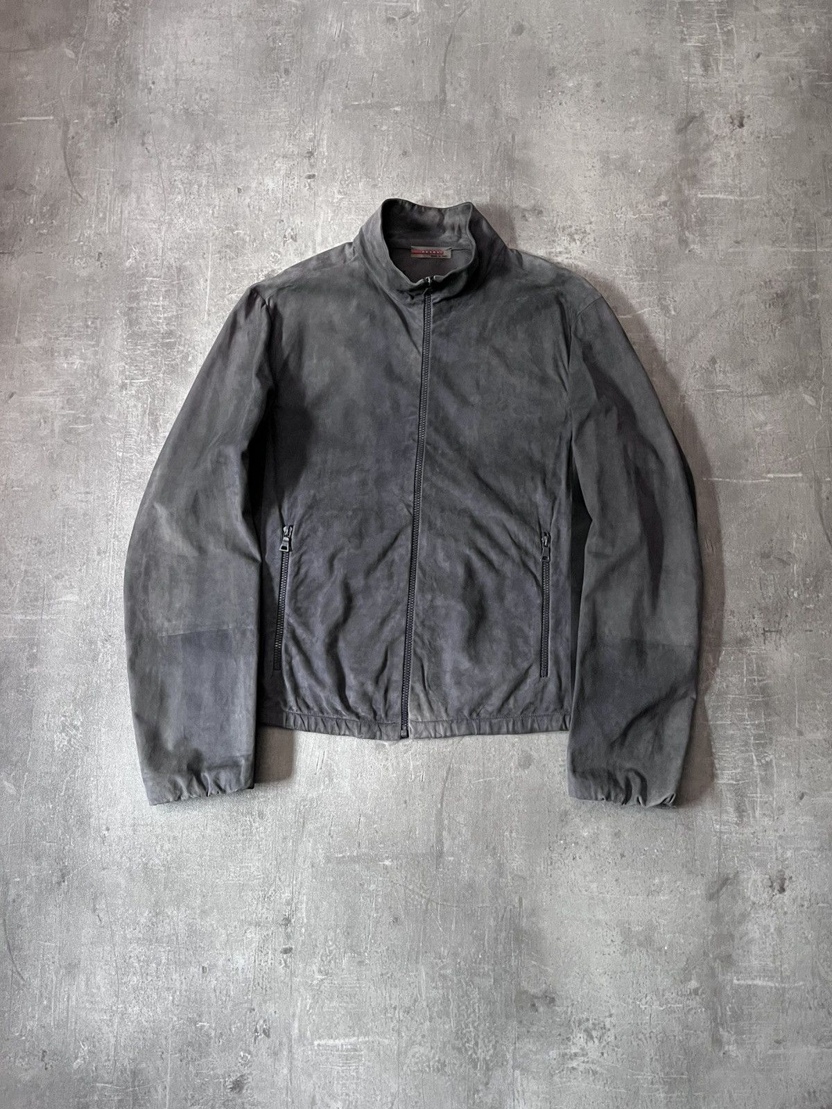 Prada Prada 2007 Cafe Racer sude grey zip leather jacket Size US L / EU 52-54 / 3 - 1 Thumbnail