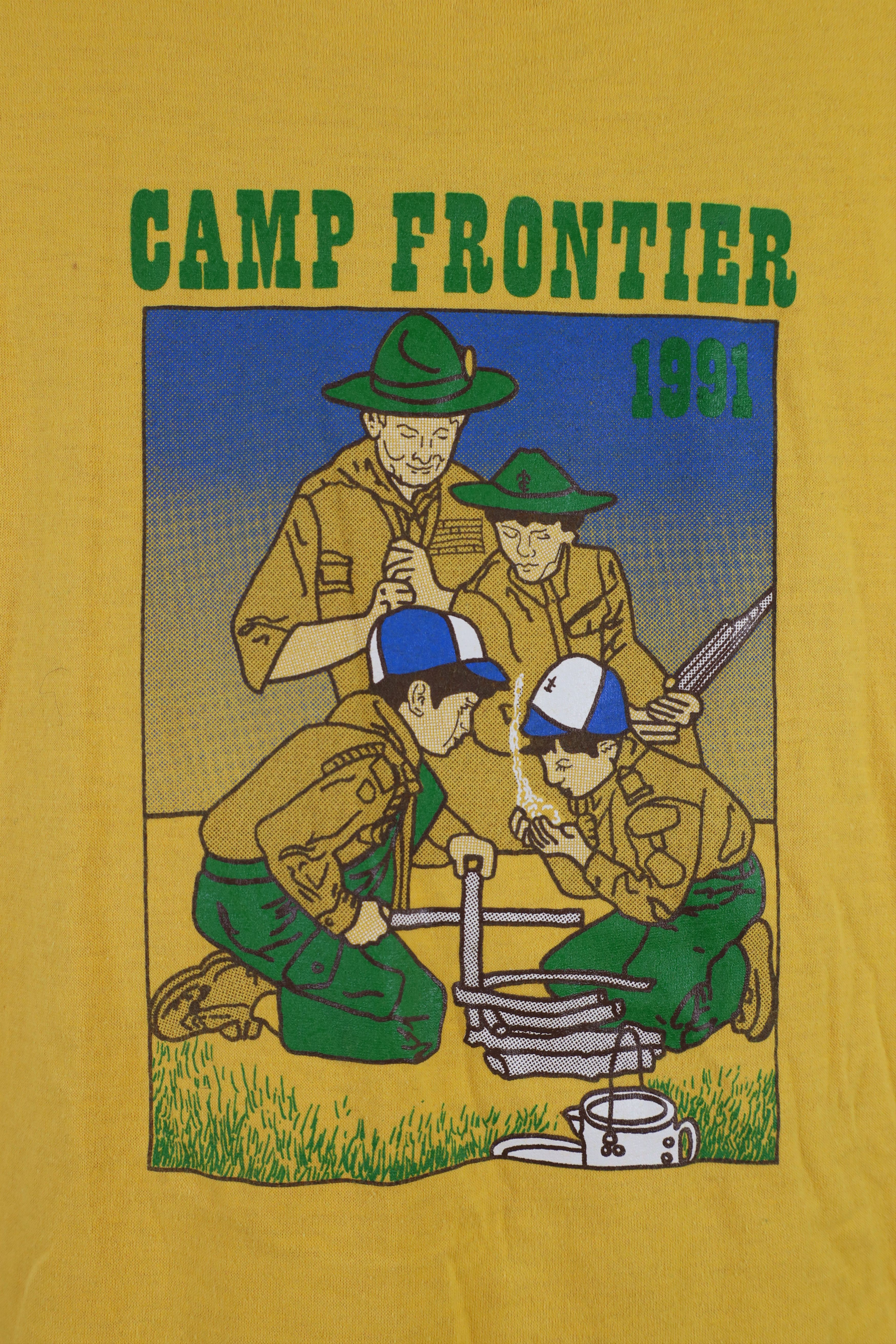 Vintage Vintage 90s America Camp Frontier Short Sleeve T-Shirt USA Size US XL / EU 56 / 4 - 4 Thumbnail