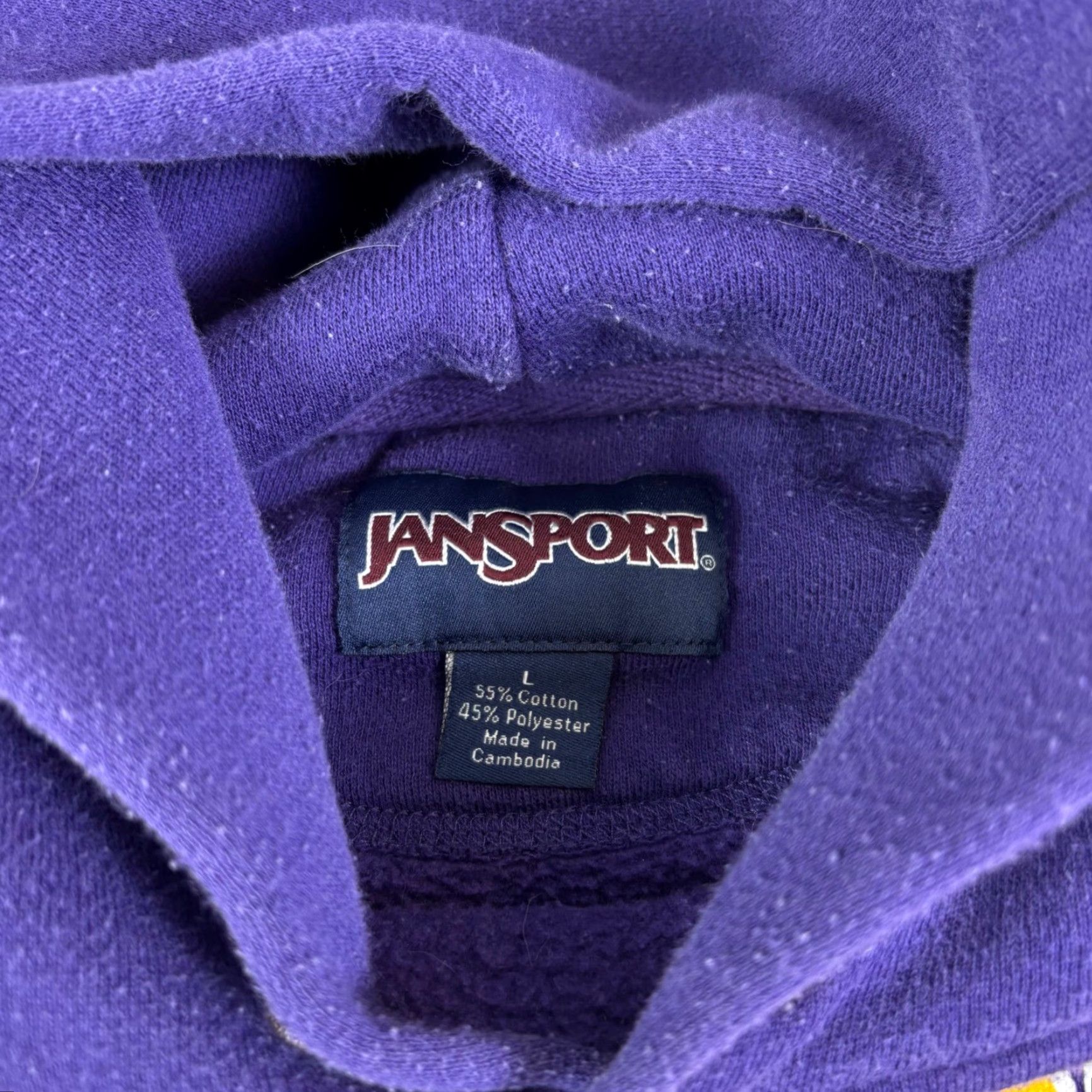 Jansport Jansport Hoodies West Chester University WCU Purple Mens Large Pullover Graphic Print Hooded Pocket Logo 90s School Basketball Sweatshirt Size US L / EU 52-54 / 3 - 5 Thumbnail