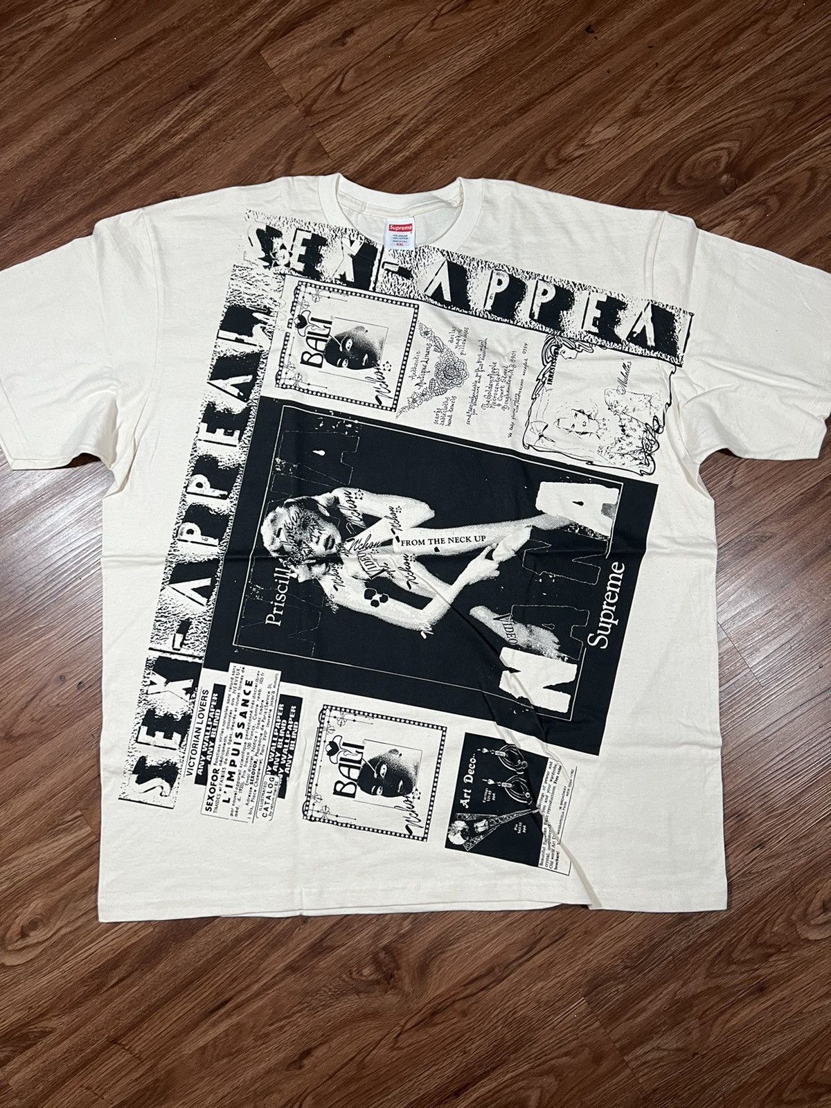 Image of Hype x Supreme Collage Tee in Beige, Men's (Size 2XL)