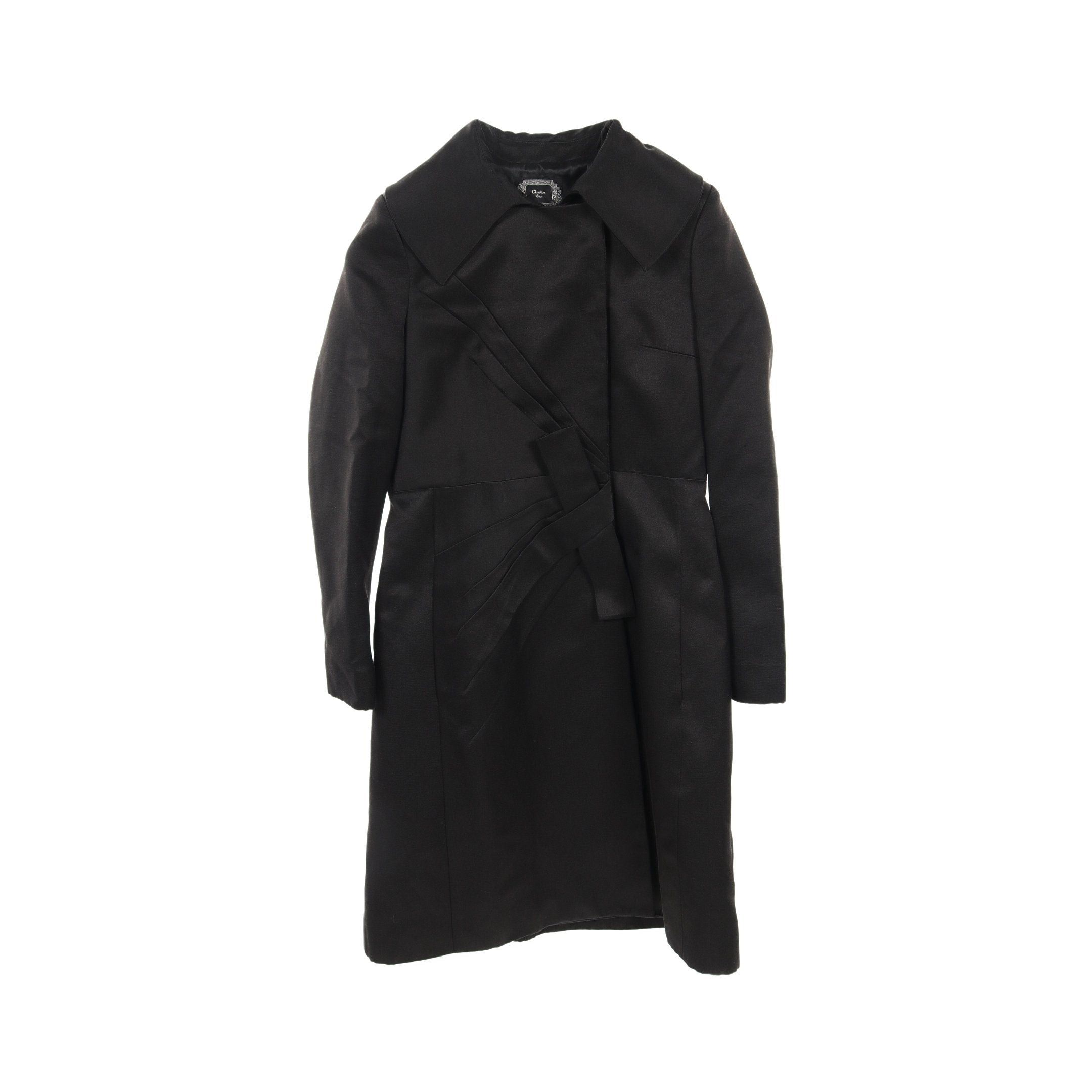 Dior Dior Coat Cotton Silk Black Double Breasted Ribbon Size ONE SIZE - 1 Thumbnail