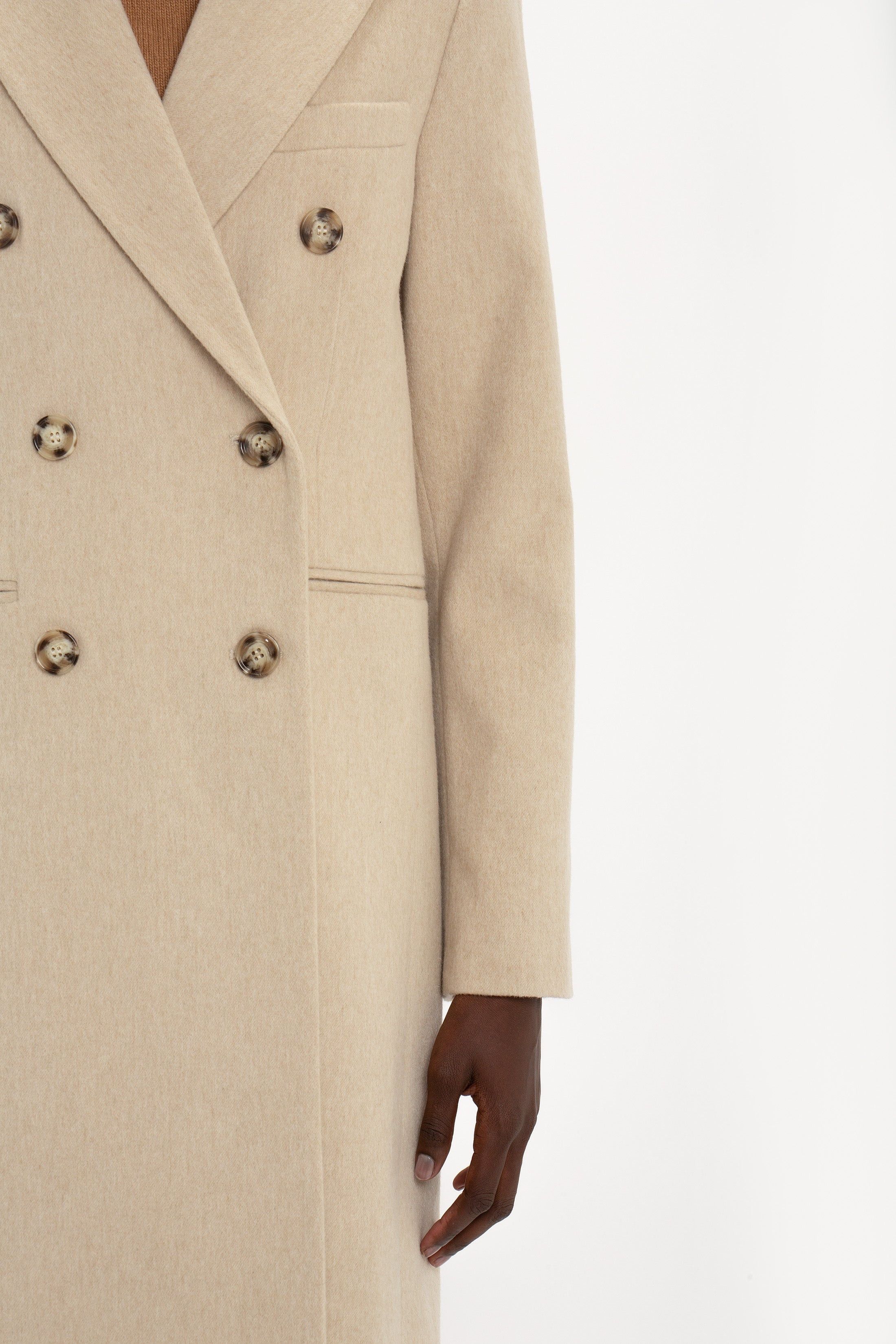 Victoria Beckham o1mle0525 Tailored Slim Coat In Bone Size L / US 10 / IT 46 - 5 Thumbnail