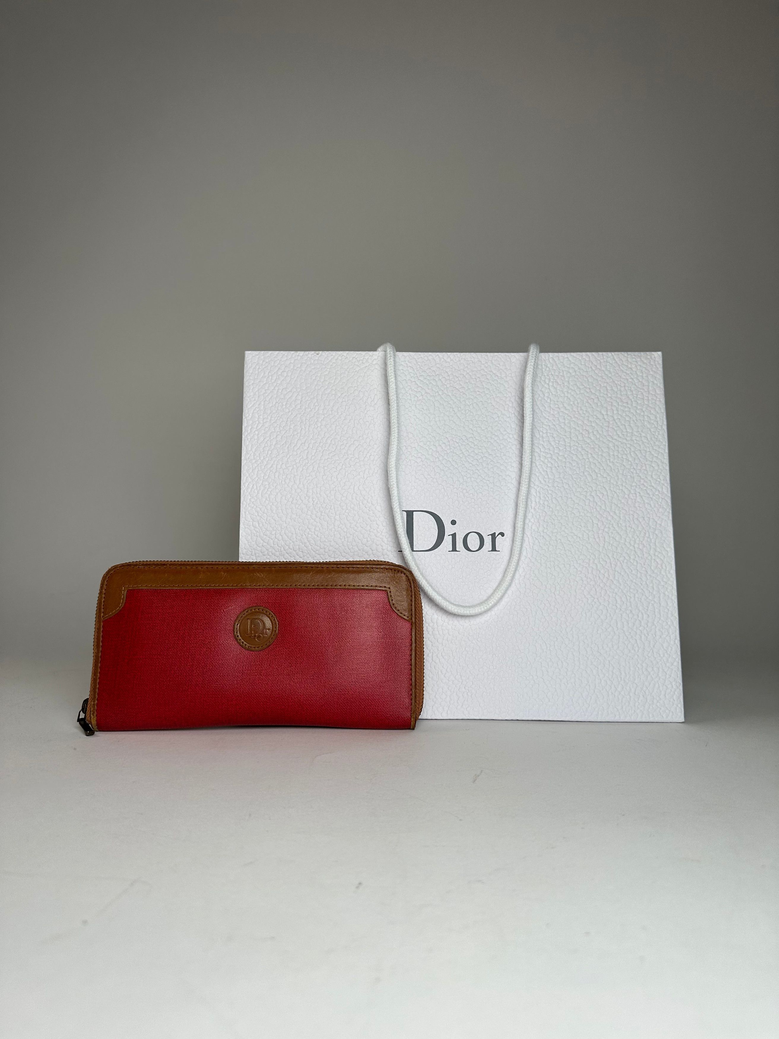 Dior Vintage Long Zippy Wallet Red Brown Size ONE SIZE - 1 Thumbnail