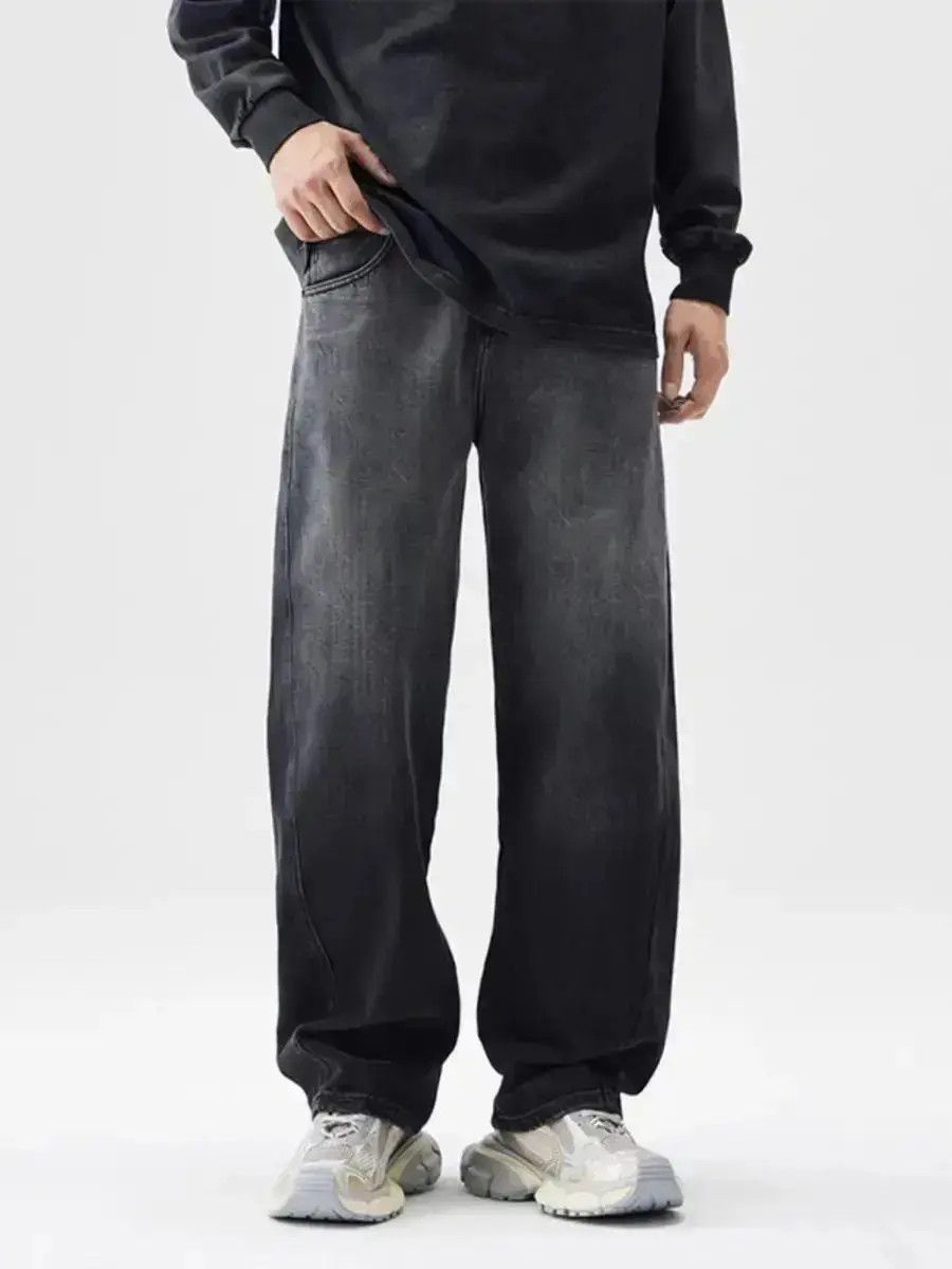 Japanese Brand High Street Tie Flower Black Gradient Straight Jeans Size US 30 / EU 46 - 1 Thumbnail