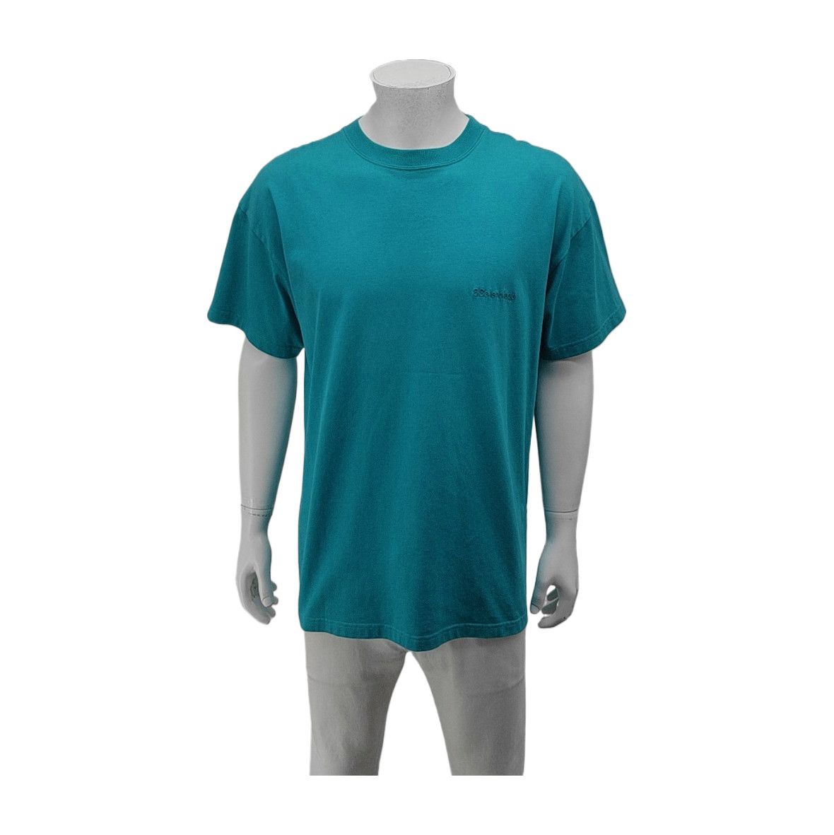 Balenciaga Balenciaga Logo Teal T-Shirt Size L Size US L / EU 52-54 / 3 - 1 Thumbnail