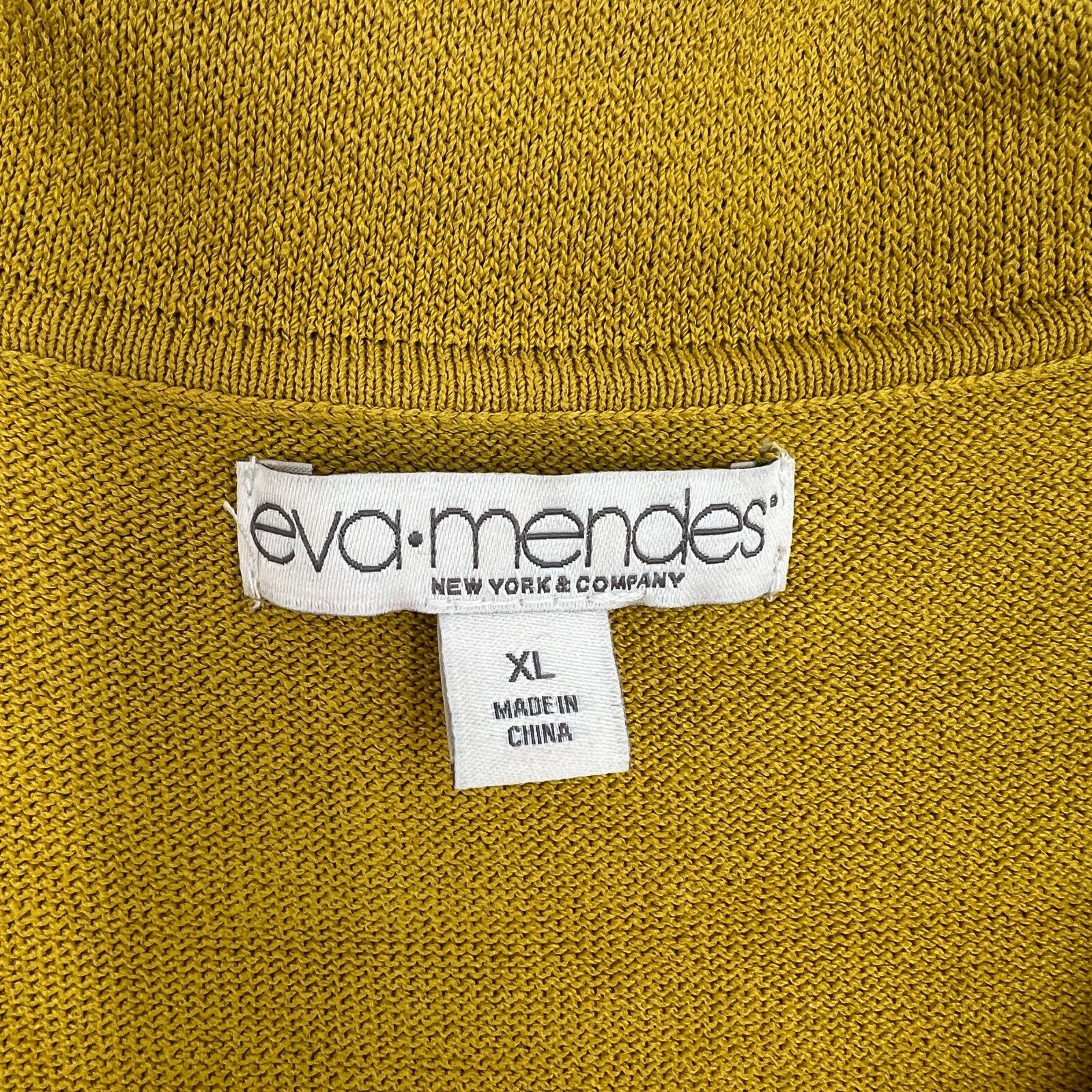 Other Eva Mendes Yellow Knit Midi Dress Size XL / US 12-14 / IT 48-50 - 3 Thumbnail