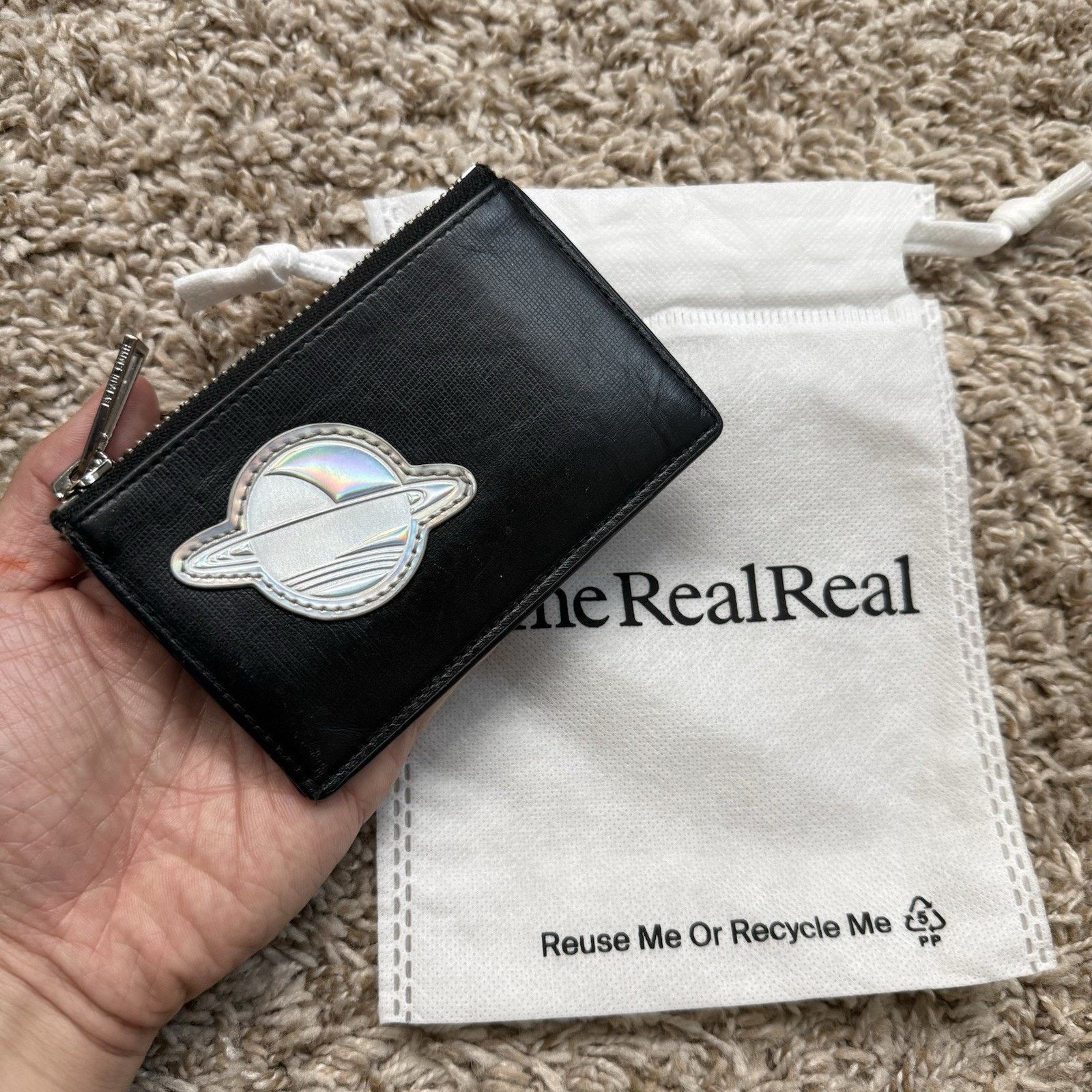 Paul Smith Paul Smith UFO Patch Black Leather Coin Purse Wallet Zip Up Size ONE SIZE - 1 Thumbnail