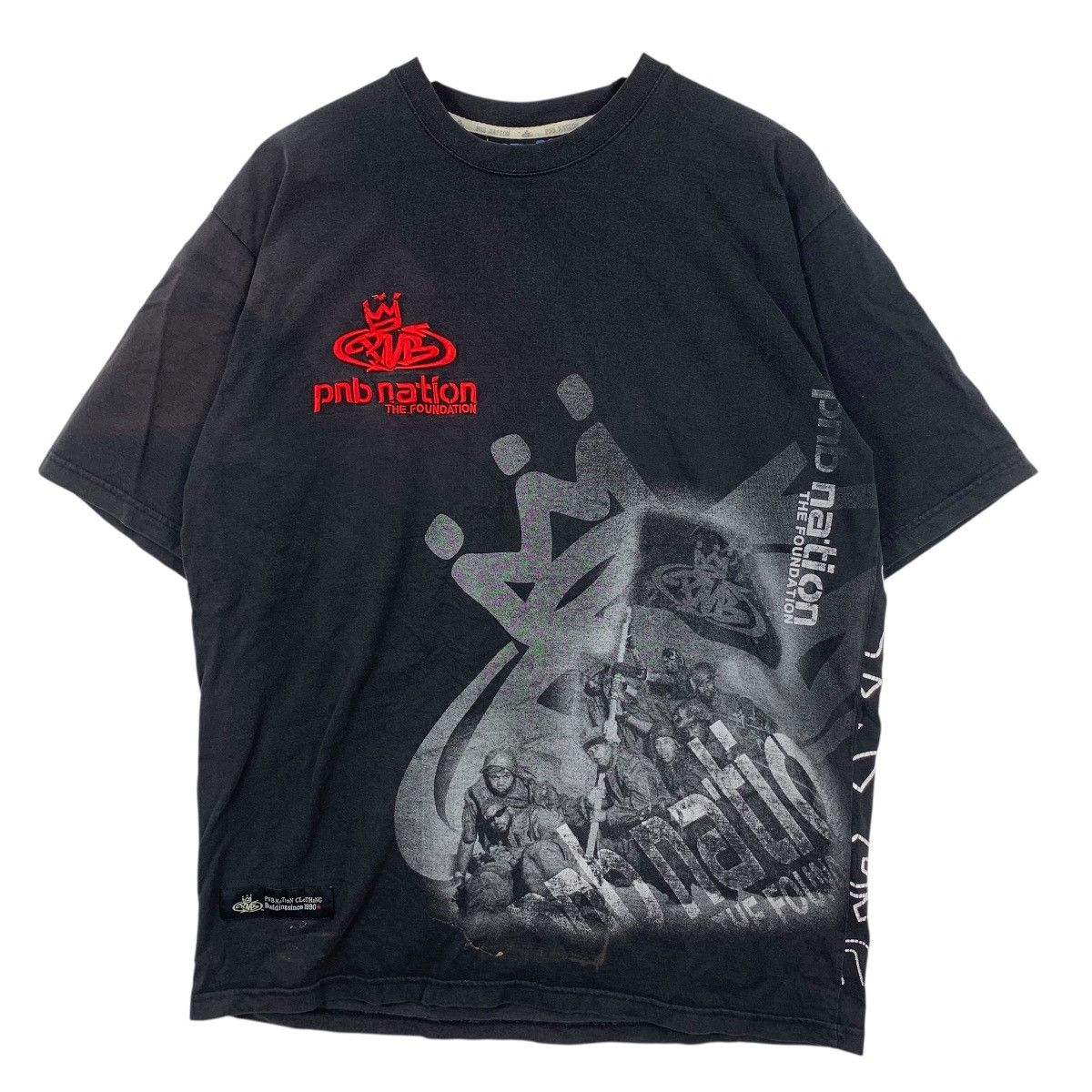 Vintage PNB NATION THE FOUNDATION Hip Hop Rap Thrashed Tee Shirt Top Size US XL / EU 56 / 4 - 4 Thumbnail