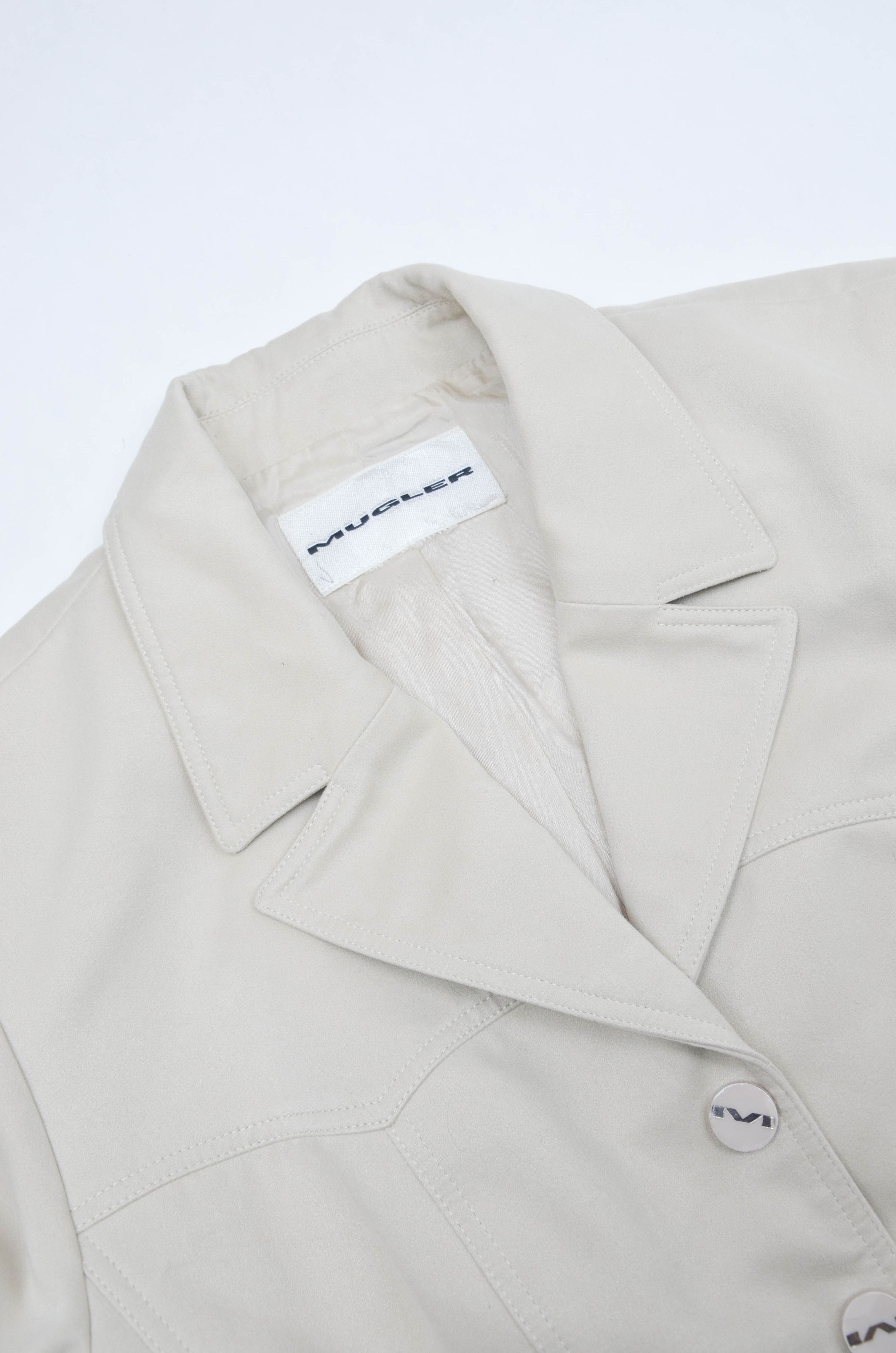 Mugler Mugler Ecru Semifitted Silhouette Designer Jacket S Size S / US 4 / IT 40 - 7 Thumbnail