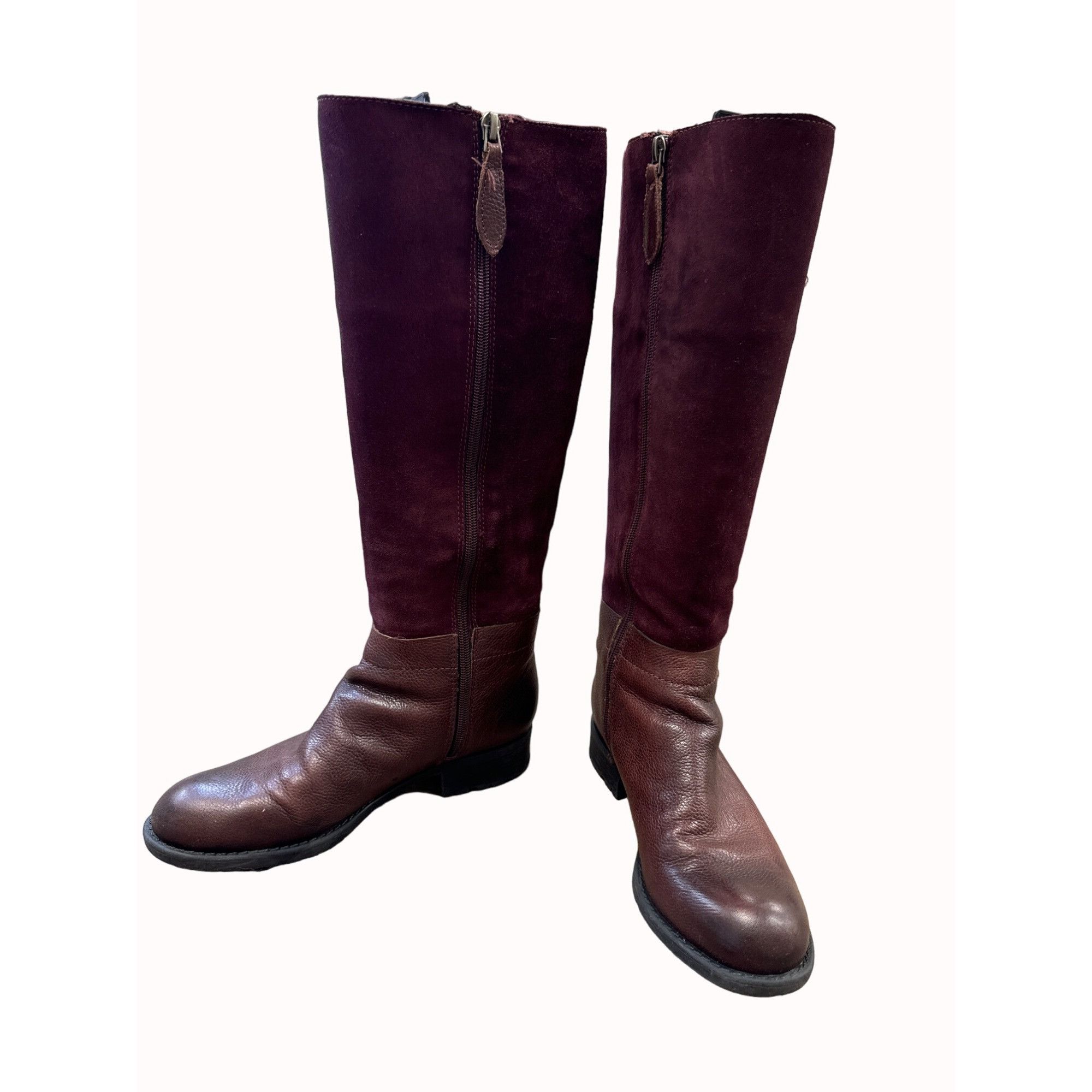 Franco Sarto Franco Sarto L Pacer womens red leather brown riding boots s Size US 7 / IT 37 - 2 Thumbnail