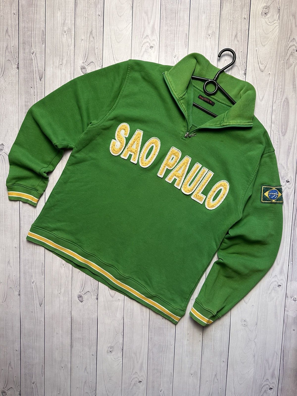 Vintage Sao Paolo soccer jacket green Brazil Brasil XL