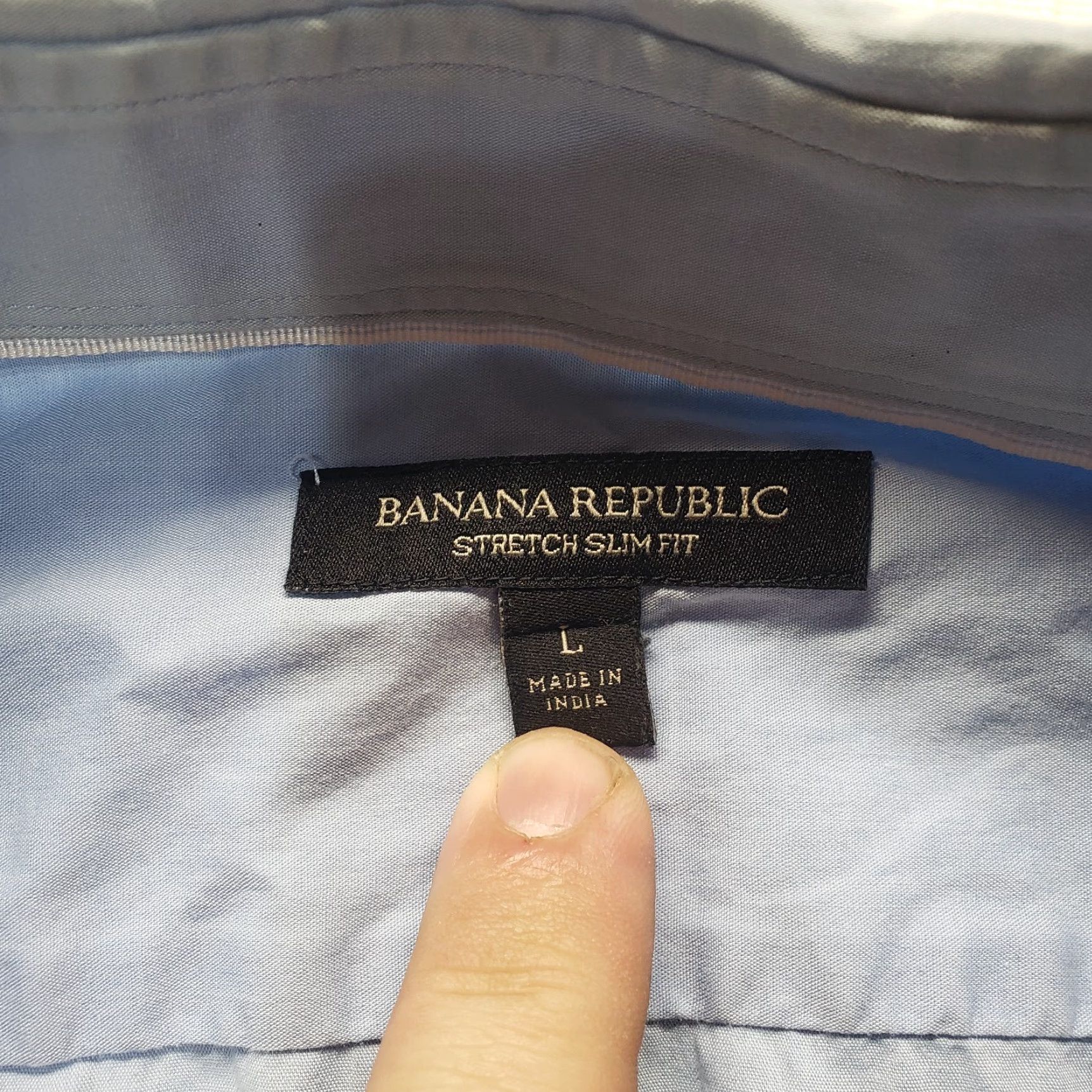 Banana Republic Banana Republic Shirt Adult Men L Blue Slim Button-Up Long Sleeve Regular Cotton Casual Business Travel Party/Cocktail Knit? Size US L / EU 52-54 / 3 - 2 Thumbnail